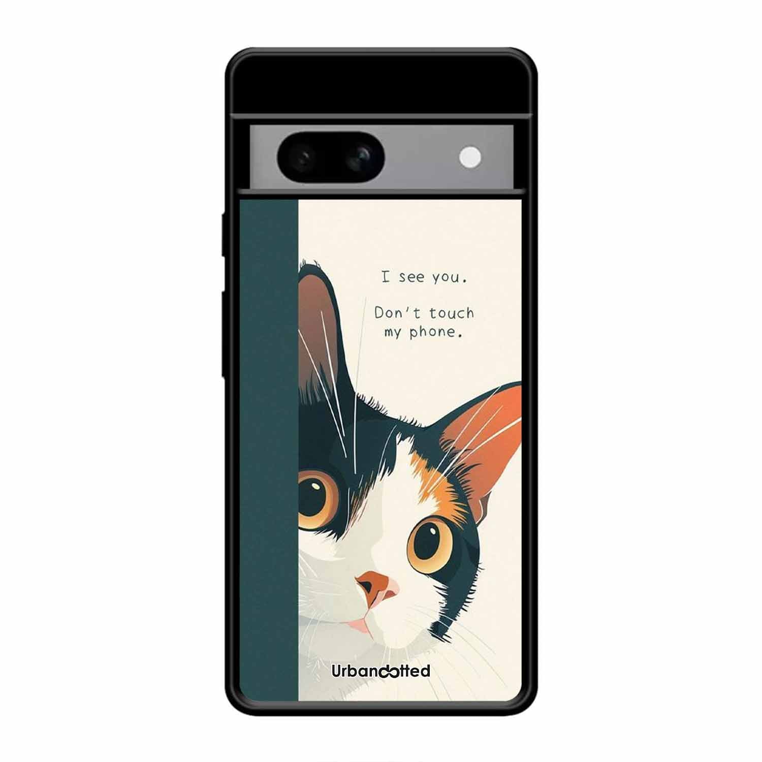 No Touch My Phone Cat Glass Case For Google Pixel 8A