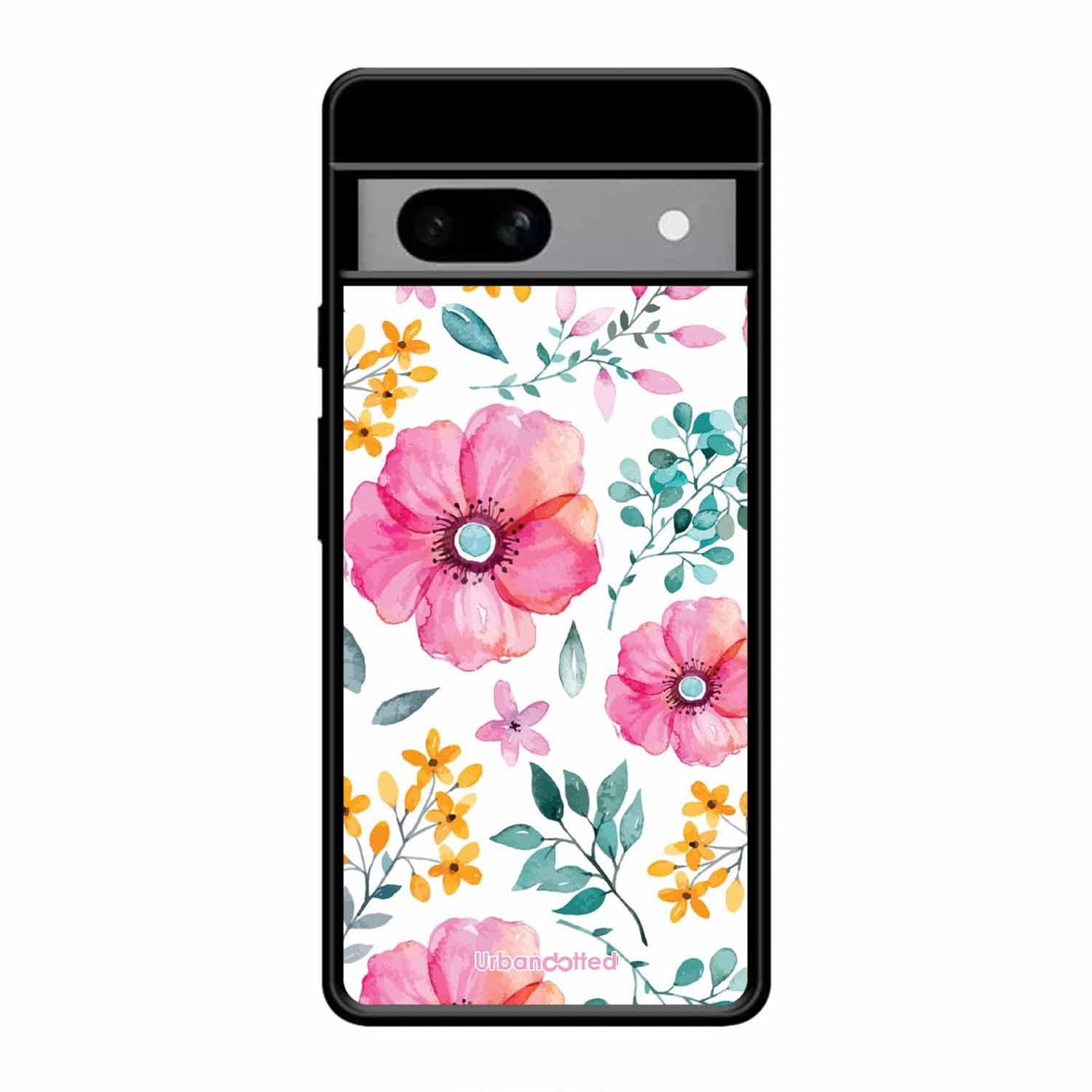 True Blue Wildflower Glass Case For Google Pixel 8A