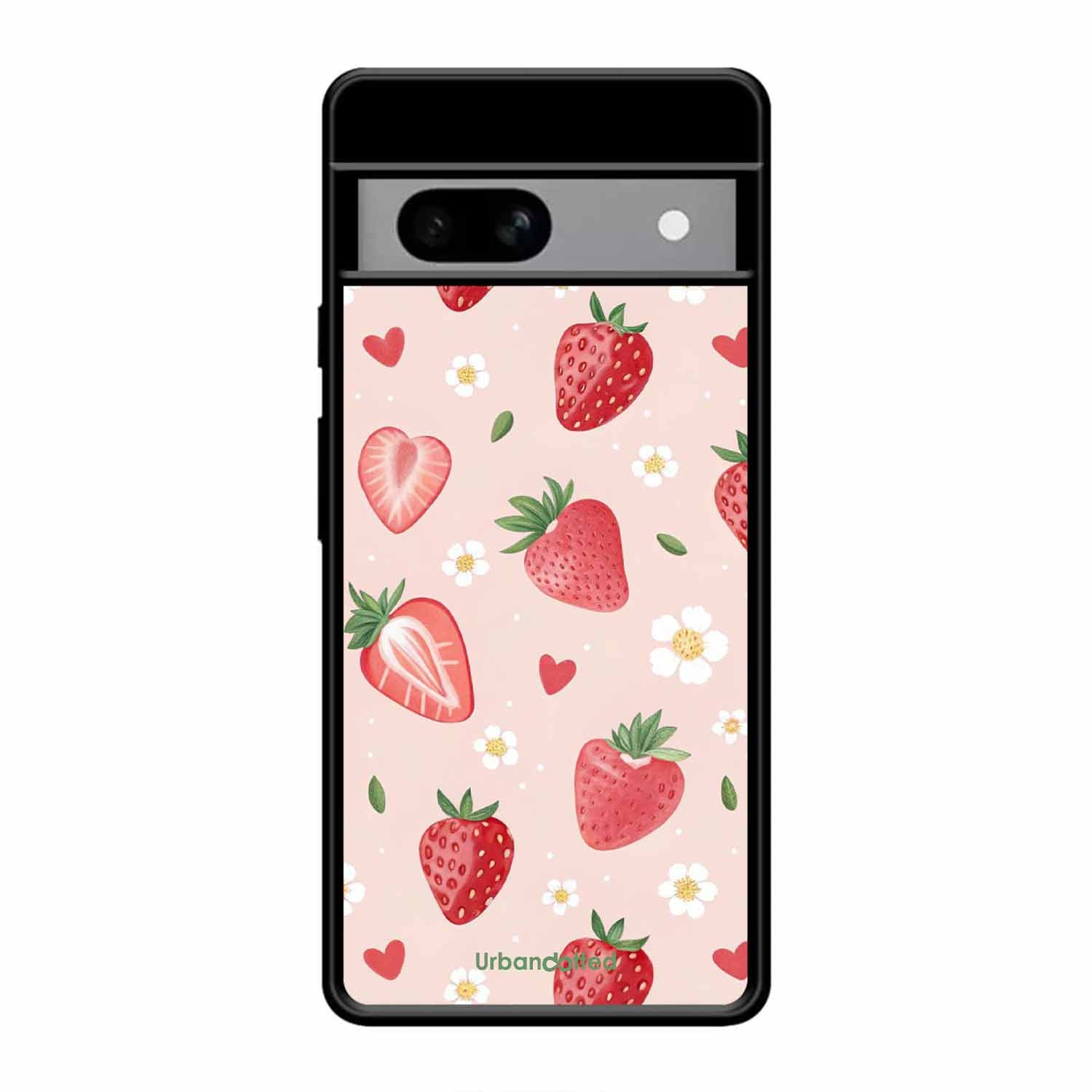 Strawberry Sweetheart Glass Case For Google Pixel 8A