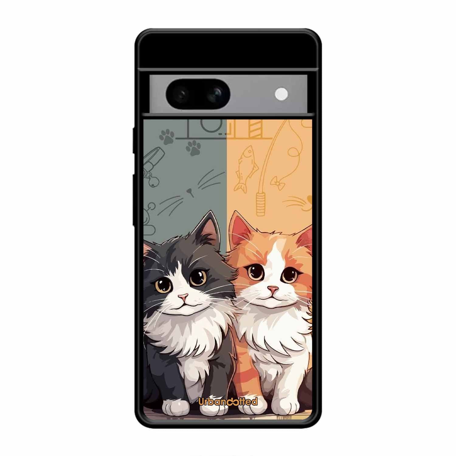 Yin and Yang Cats Glass Case For Google Pixel 8A