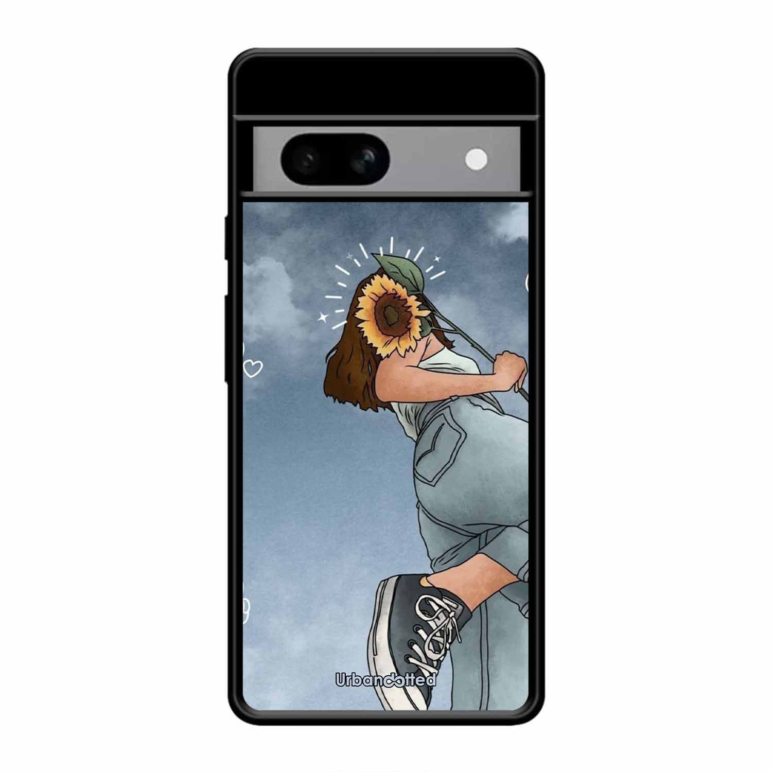 Girl with Sunflower Crown Glass Case For Google Pixel 7A