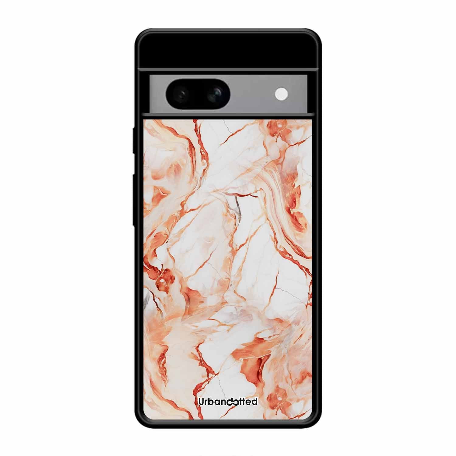 Elegant Rose Gold Veins Glass Case For Google Pixel 8A