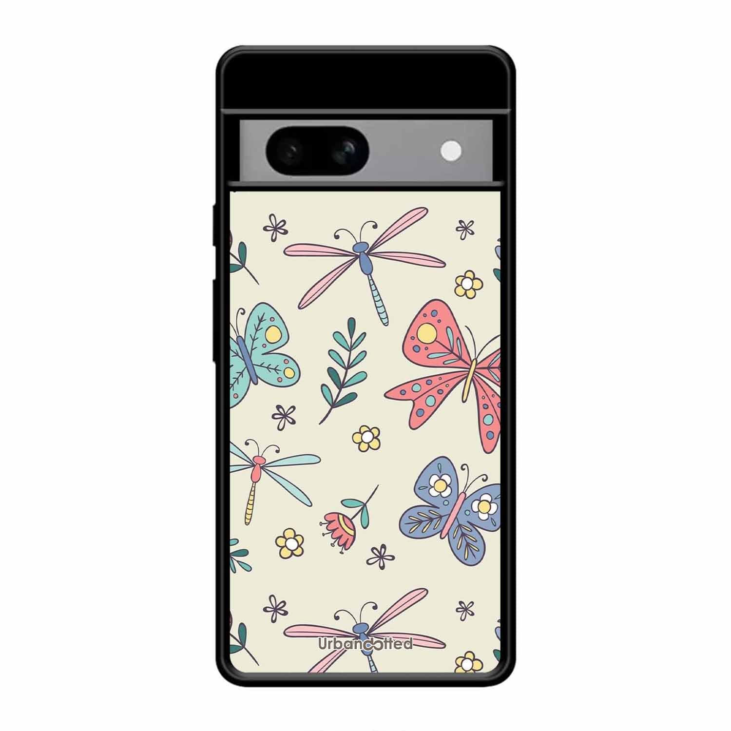 Butterfly and Dragonfly Garden Glass Case For Google Pixel 8A