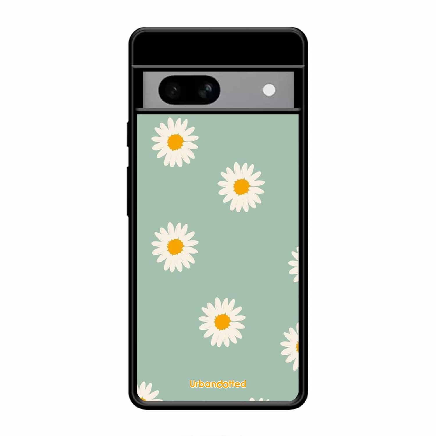 Scattered White Daisies Glass Case For Google Pixel 8A