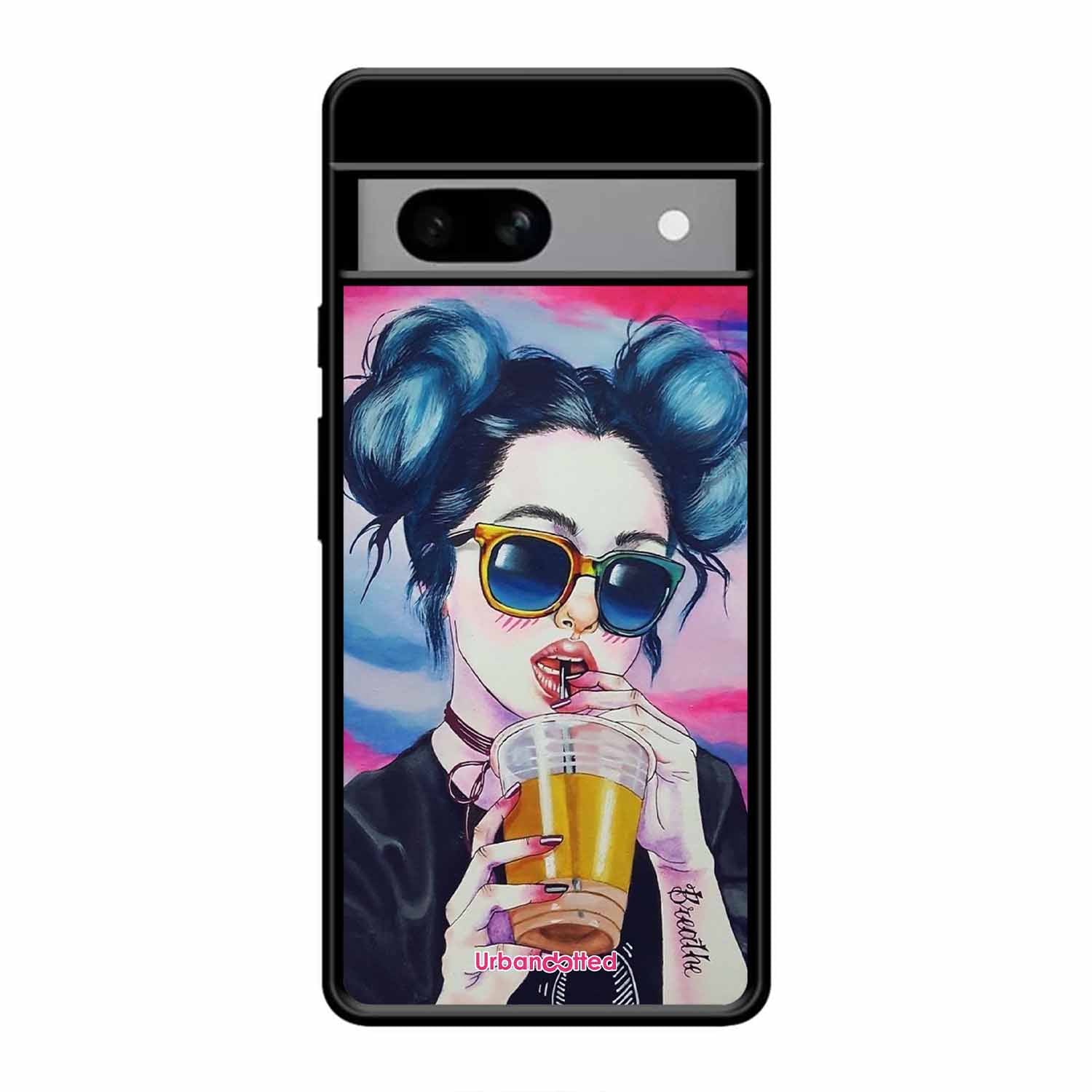 "Breathe" Tattoo Girl Glass Case For Google Pixel 8A