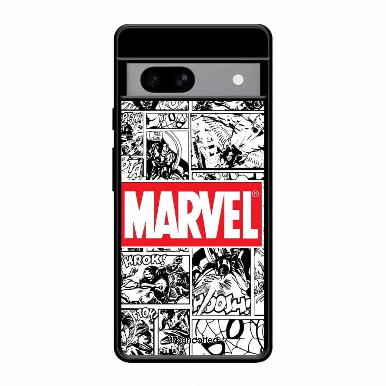 Black and White Comic Book Glass Case For Google Pixel 8A