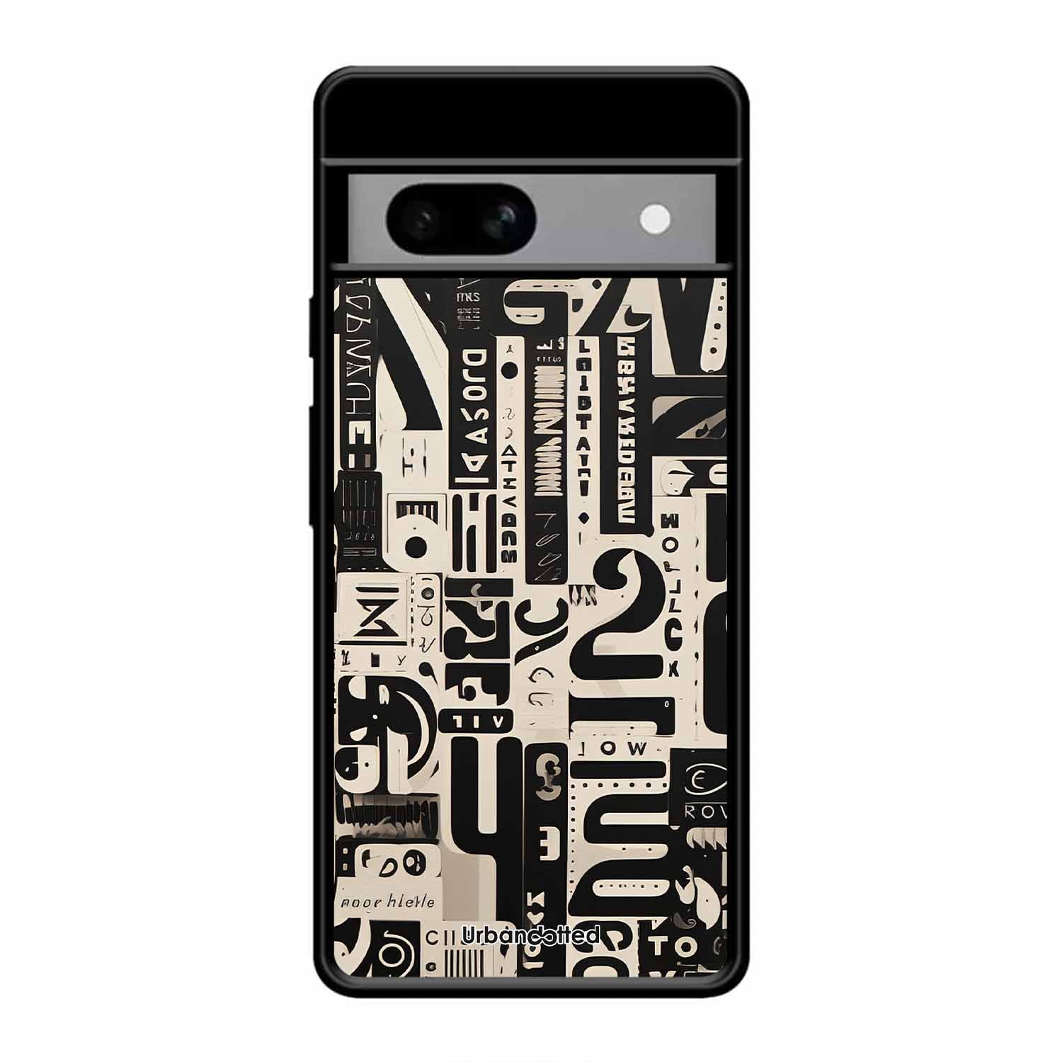 Abstract Typography Collage Glass Case For Google Pixel 8A