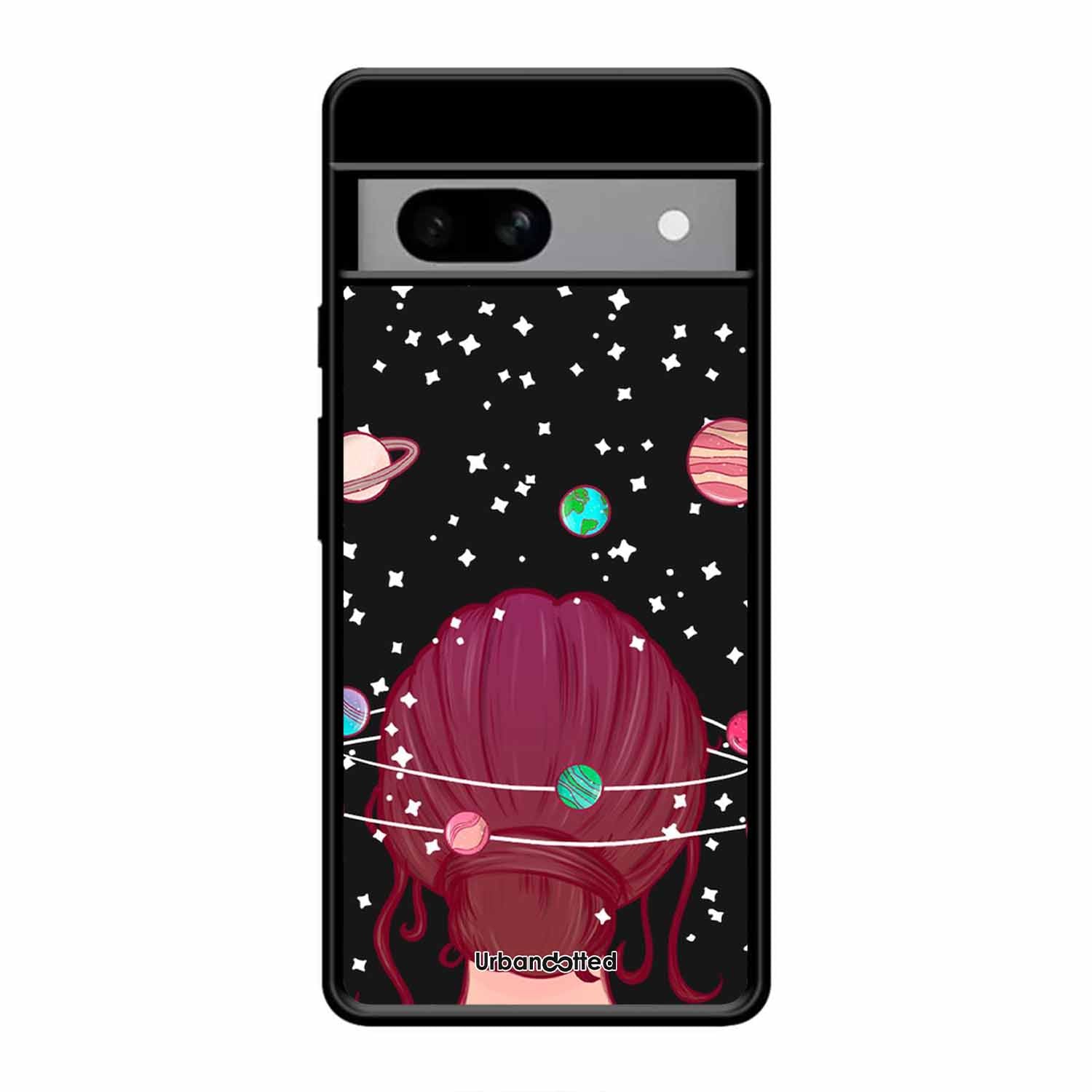 Galactic Hair Space Girl Glass Case For Google Pixel 8A