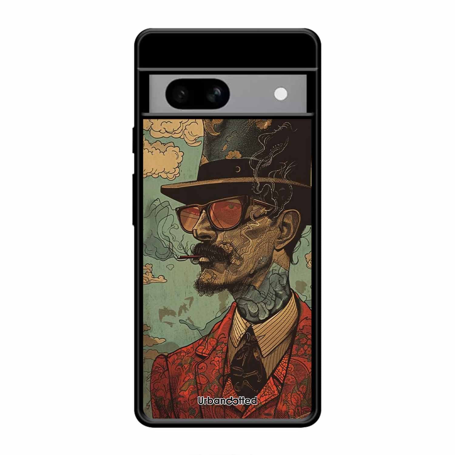 Steampunk Gentleman Smoker Glass Case For Google Pixel 8A