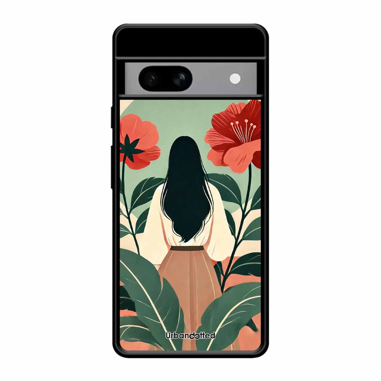 Woman in Floral Garden Glass Case For Google Pixel 8A
