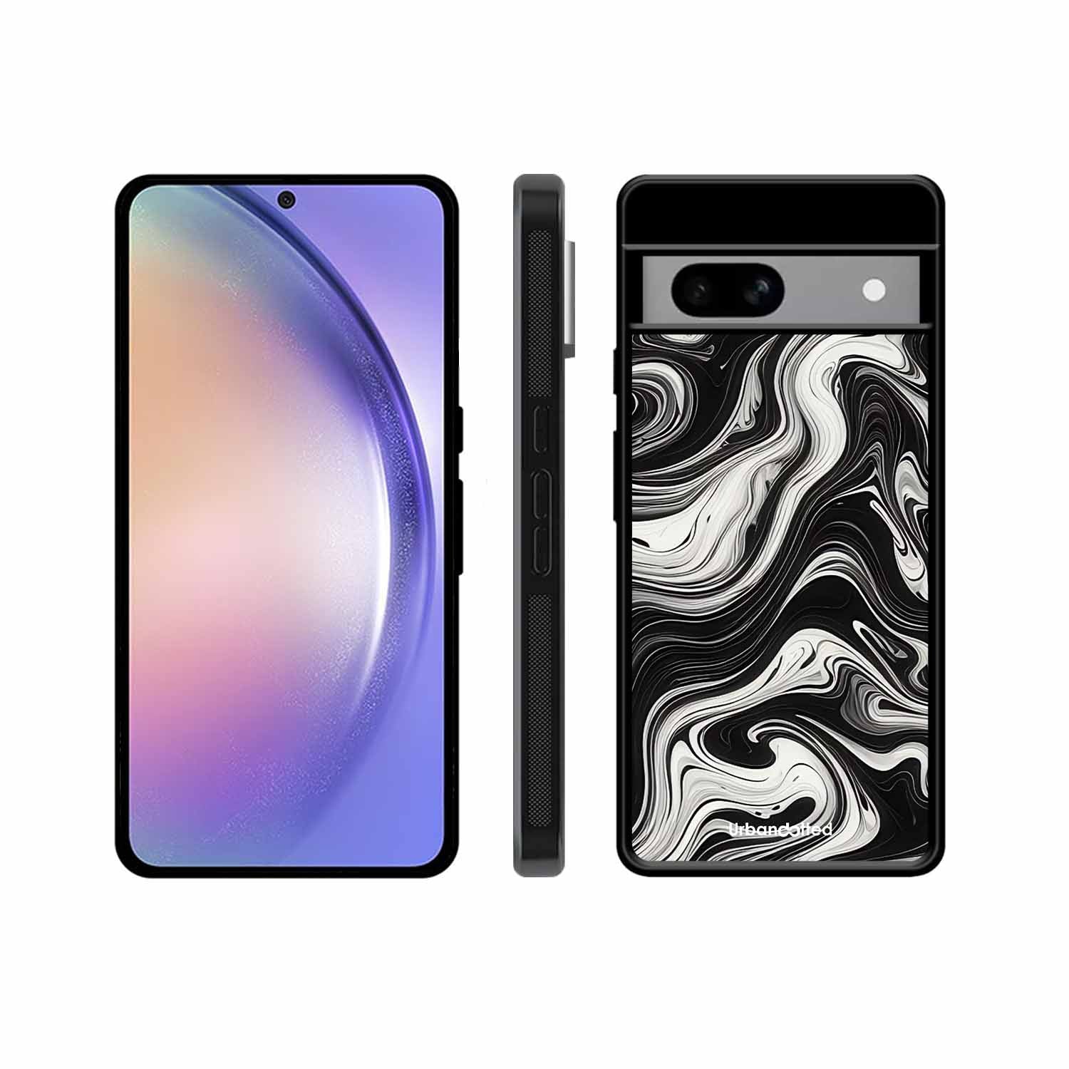 Monochrome Marble Glass Case For Google Pixel 8A