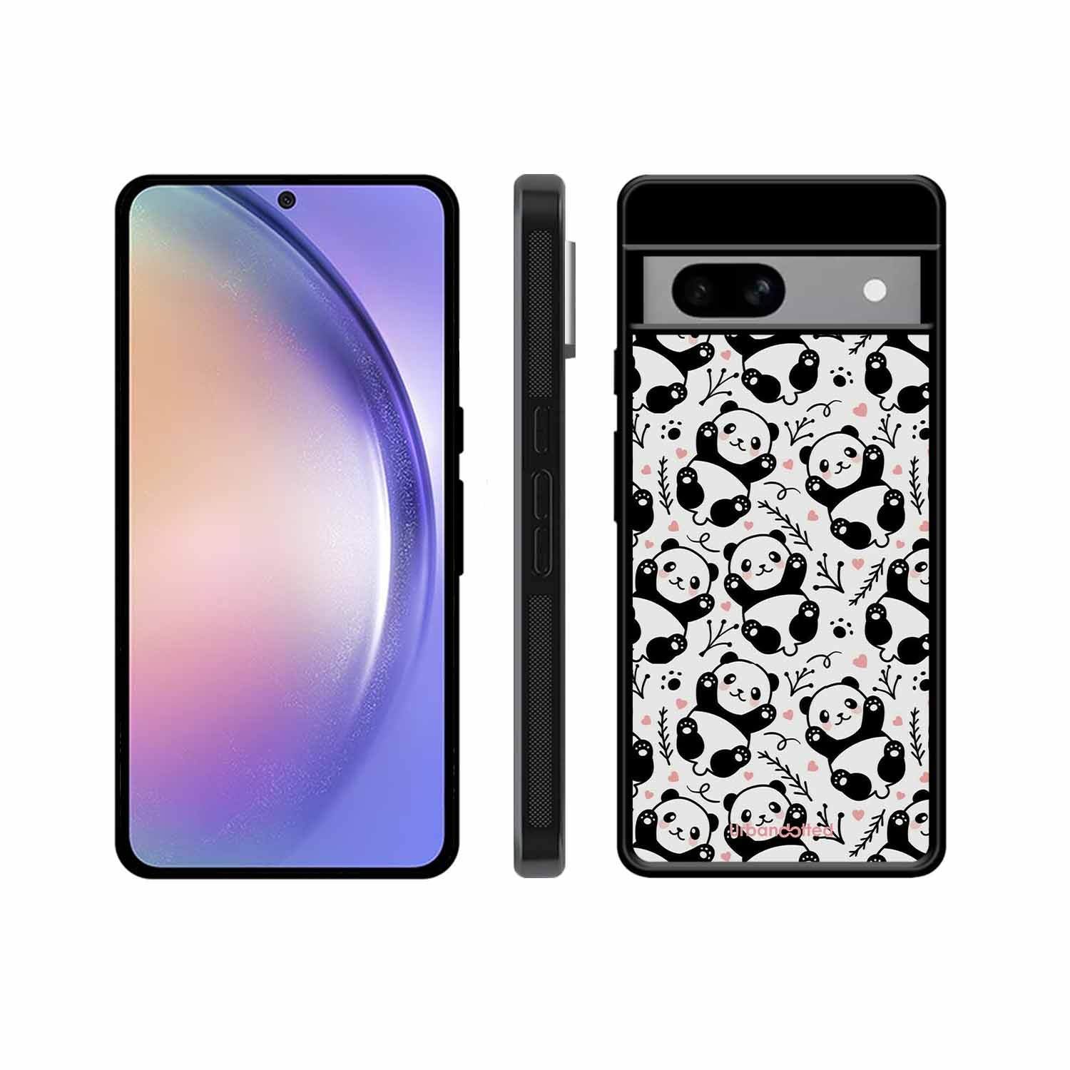 Cute Doodle Panda Glass Case For Google Pixel 8A
