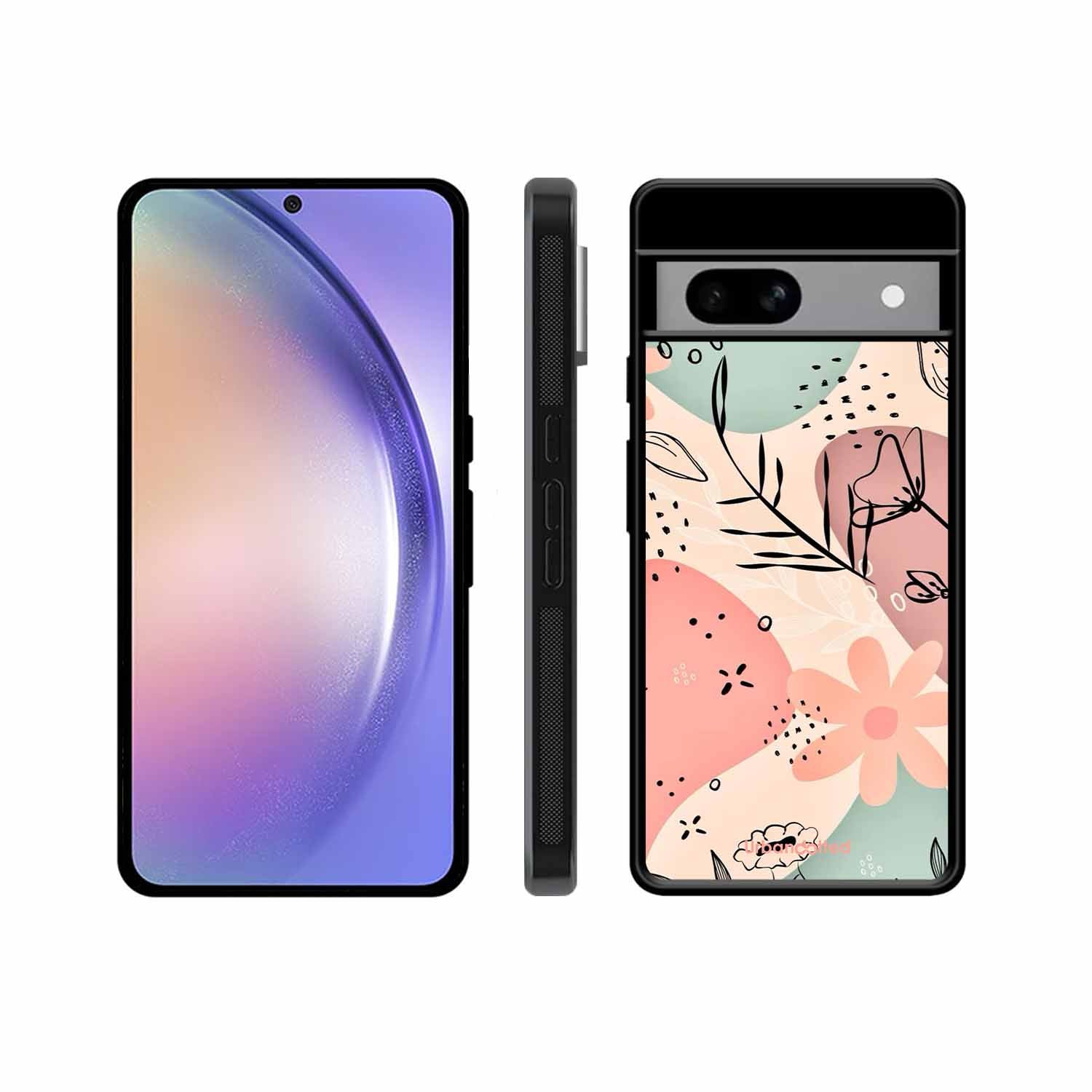 Abstract Floral Glass Case For Google Pixel 8A