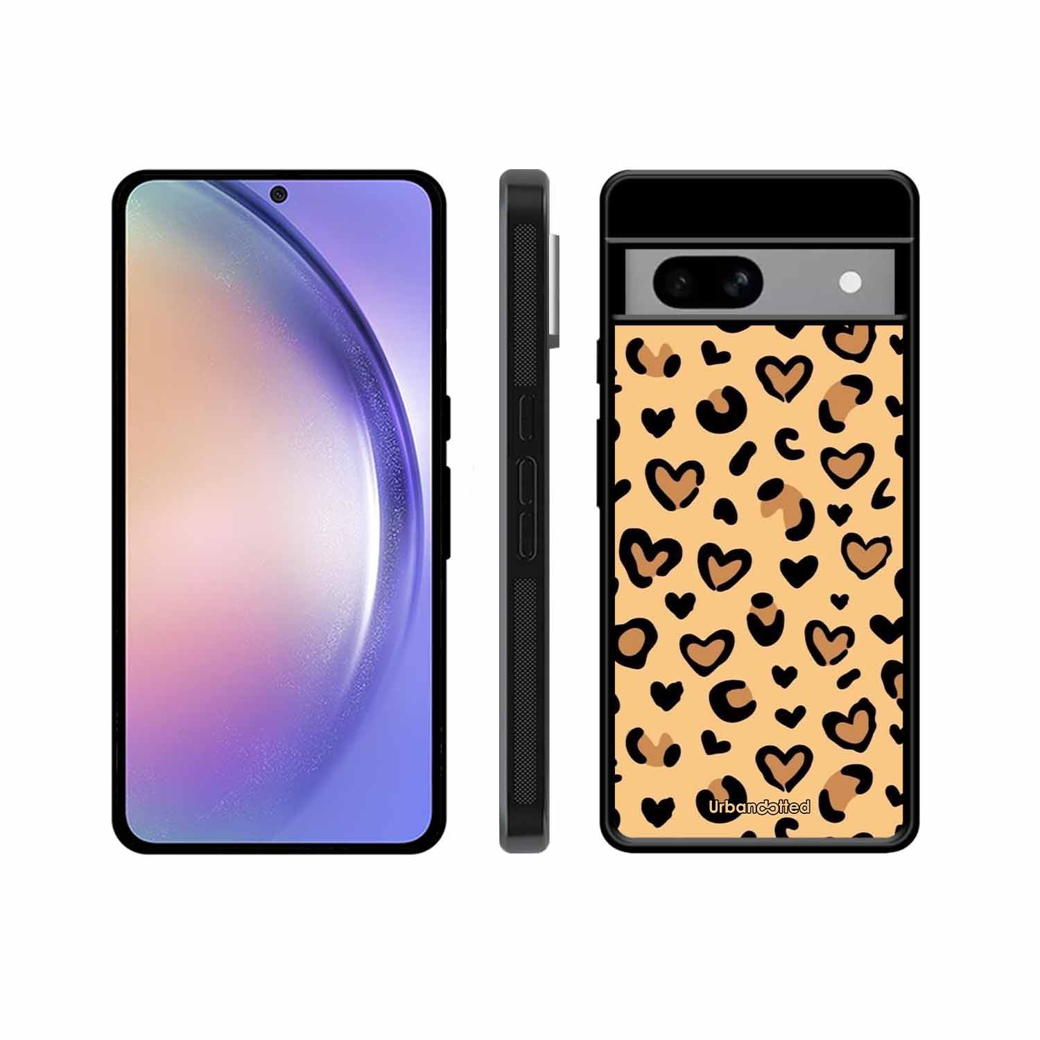 Native Animal Print Hearts Glass Case For Google Pixel 8A