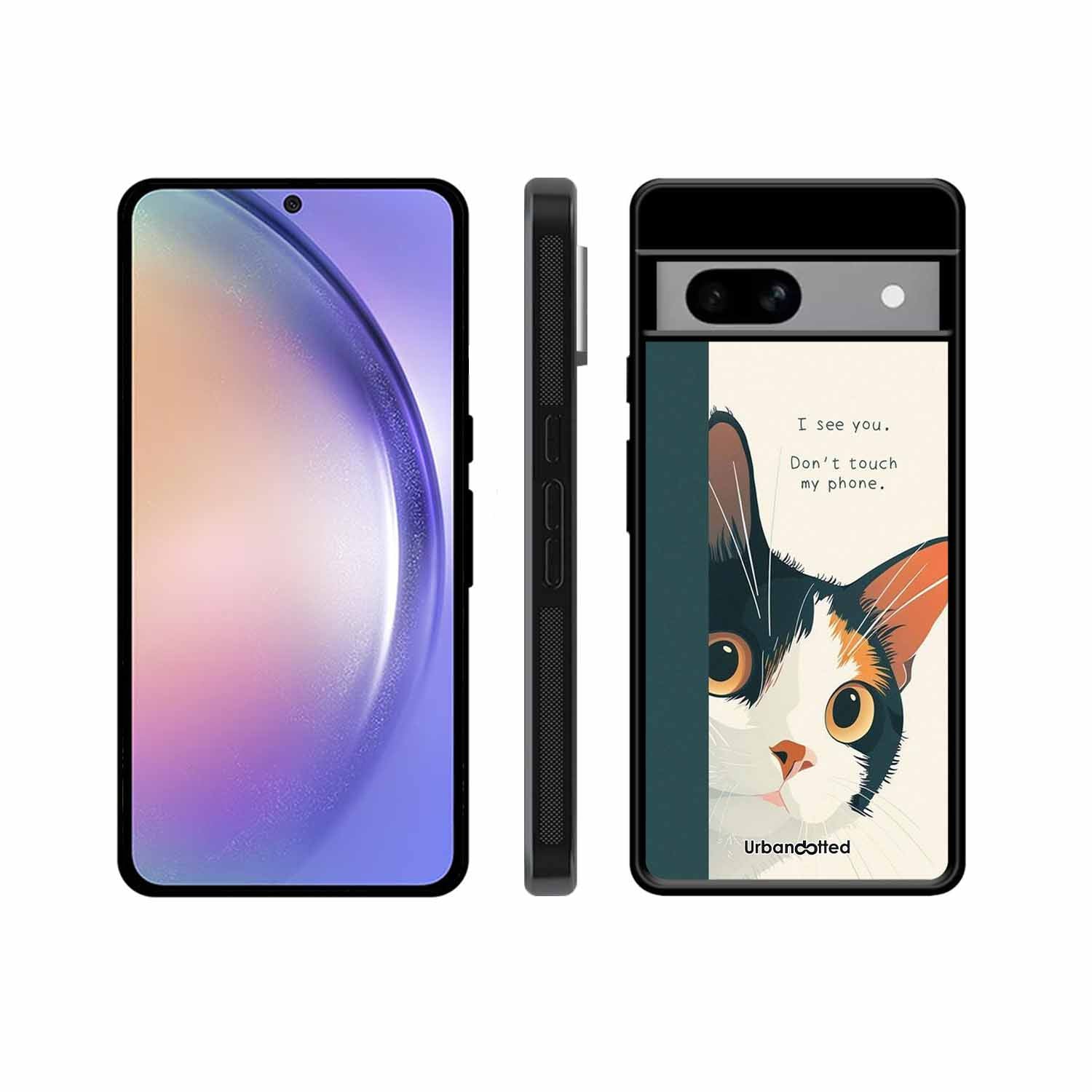 No Touch My Phone Cat Glass Case For Google Pixel 8A