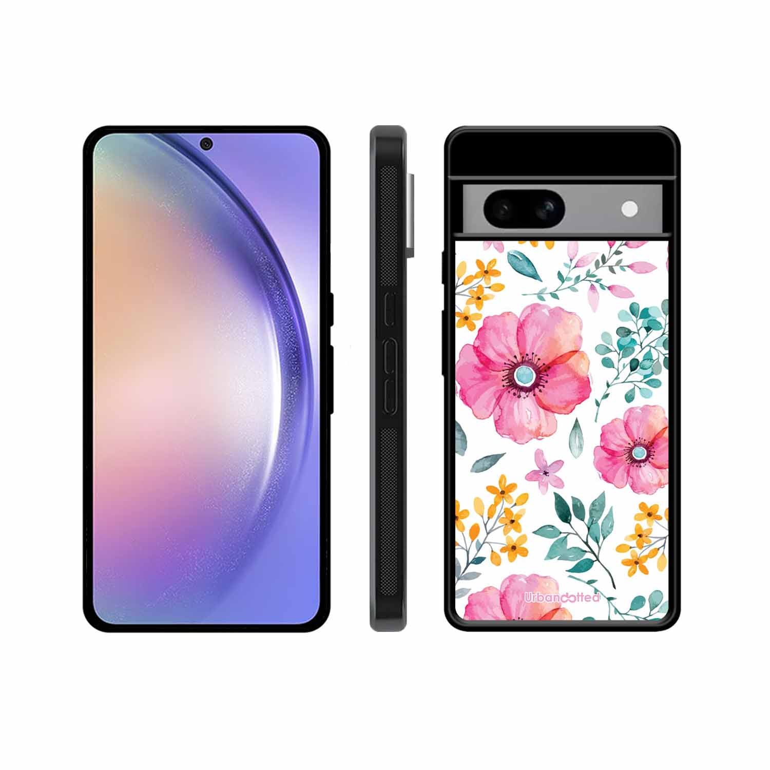 True Blue Wildflower Glass Case For Google Pixel 8A