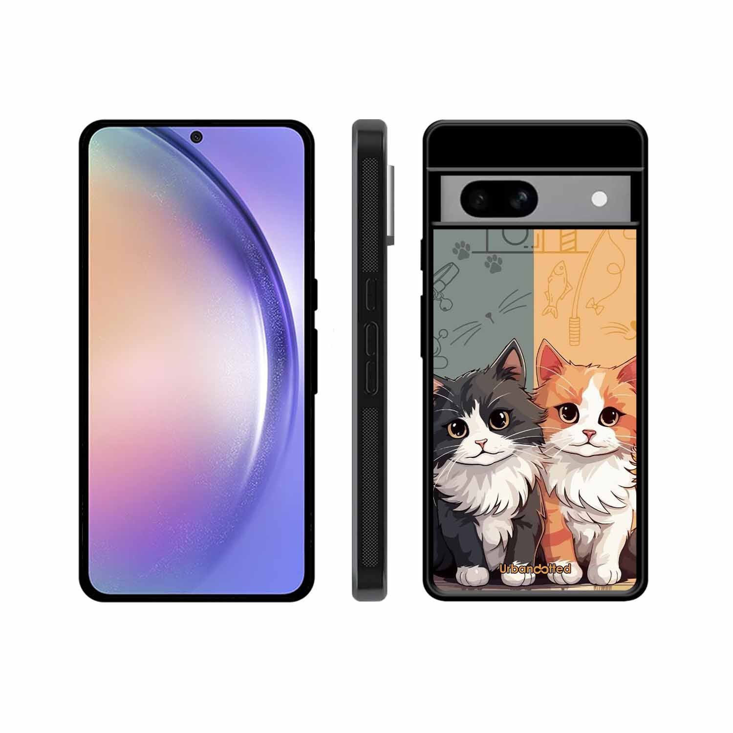 Yin and Yang Cats Glass Case For Google Pixel 8A