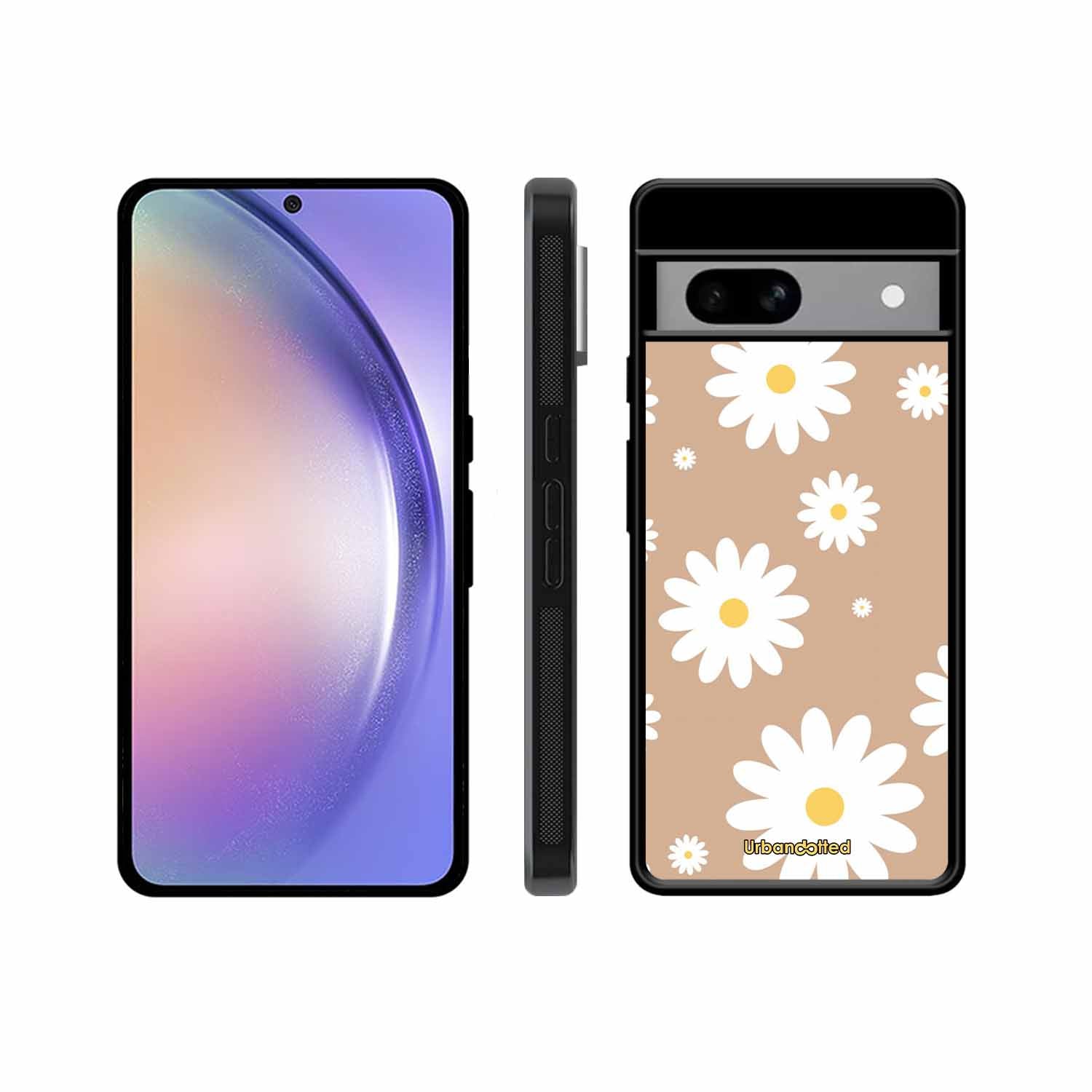 Tan Daisy Field Glass Case For Google Pixel 8A