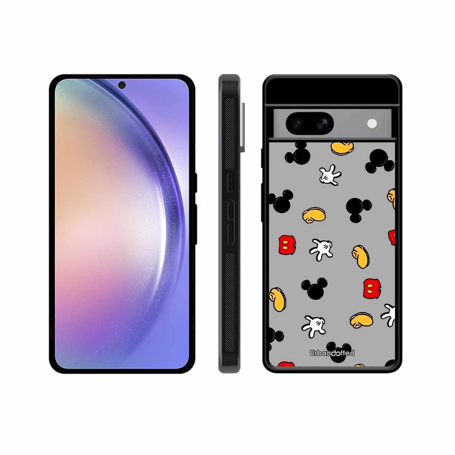Whimsical Mouse Pattern Glass Case For Google Pixel 8A