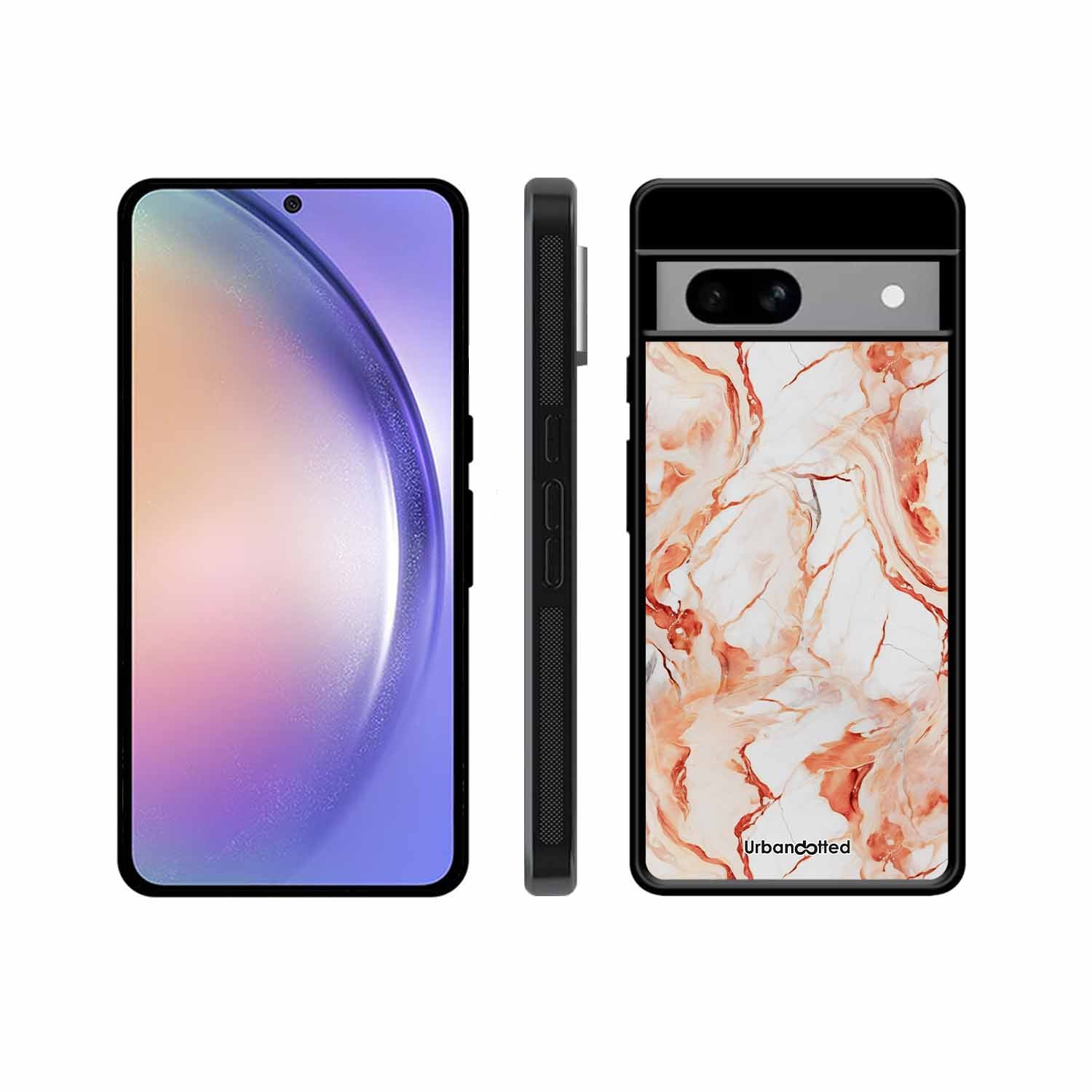 Elegant Rose Gold Veins Glass Case For Google Pixel 8A