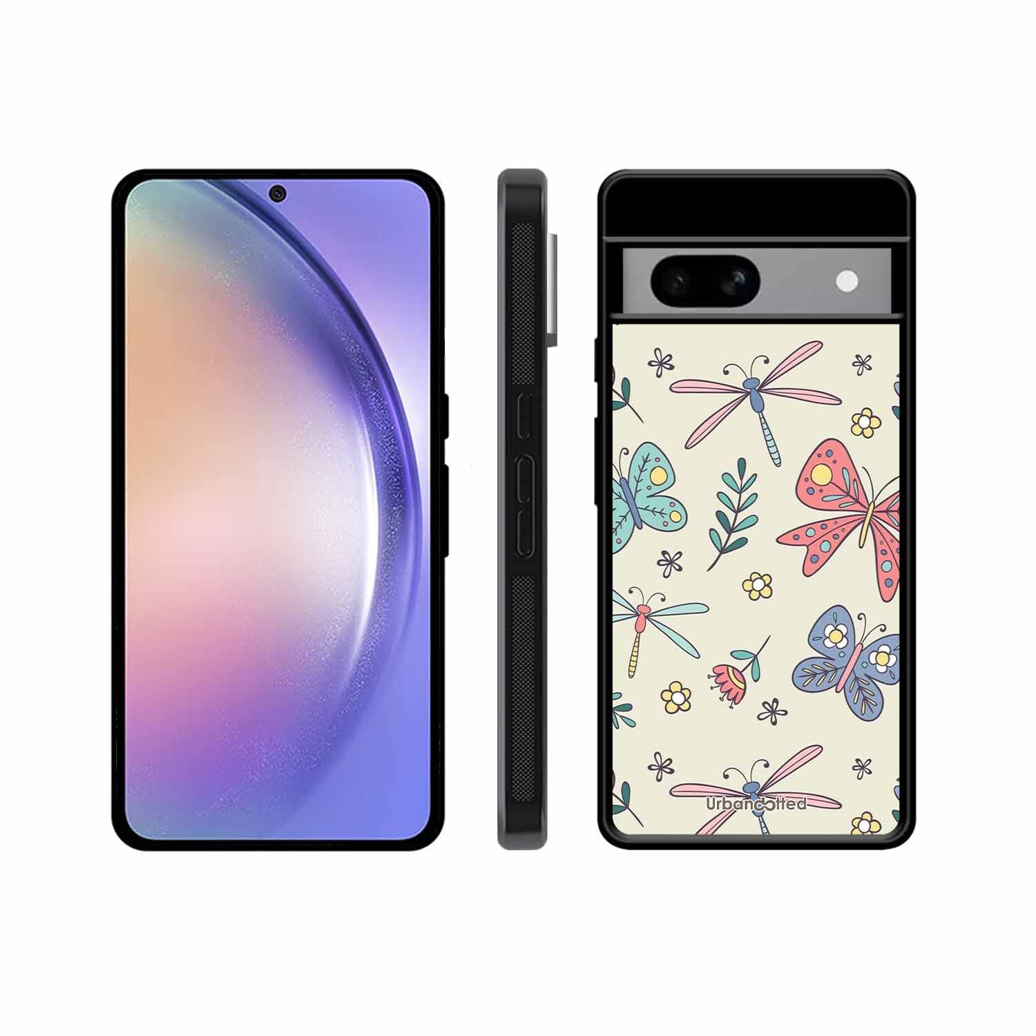 Butterfly and Dragonfly Garden Glass Case For Google Pixel 8A