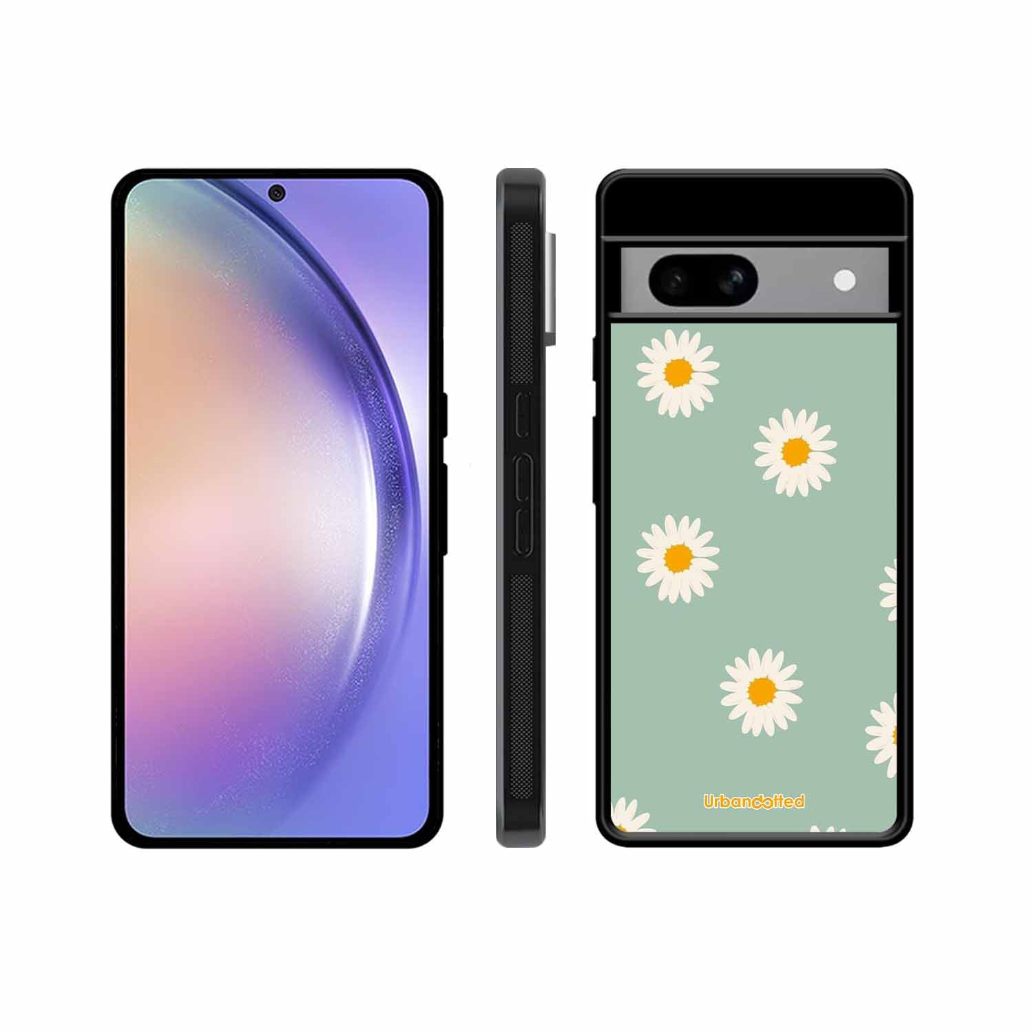 Scattered White Daisies Glass Case For Google Pixel 7A