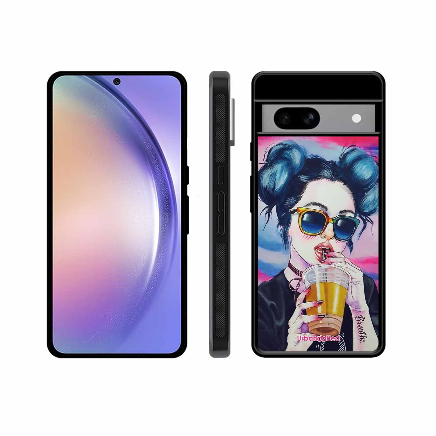 "Breathe" Tattoo Girl Glass Case For Google Pixel 8A