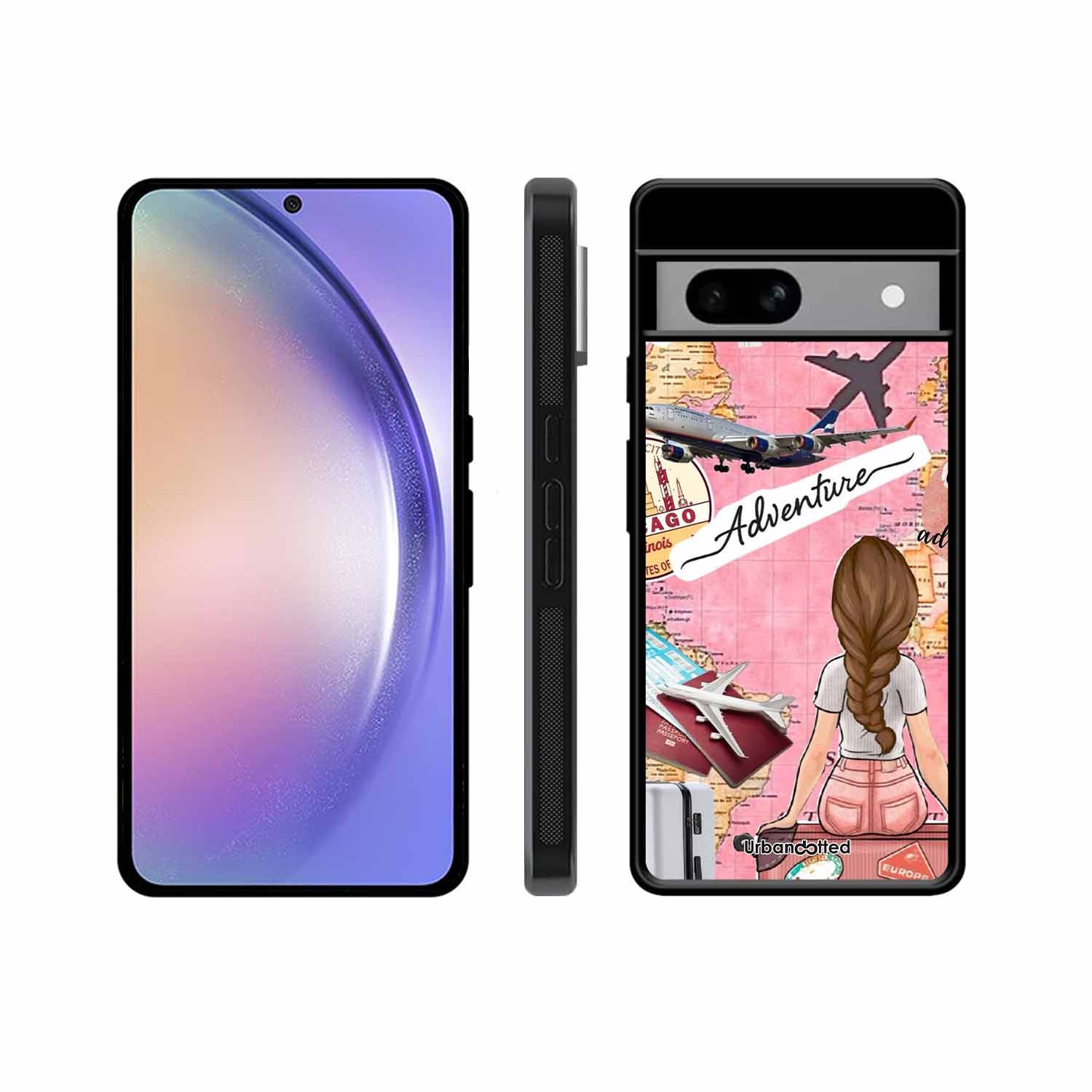 Travel Adventure Map Glass Case For Google Pixel 8A