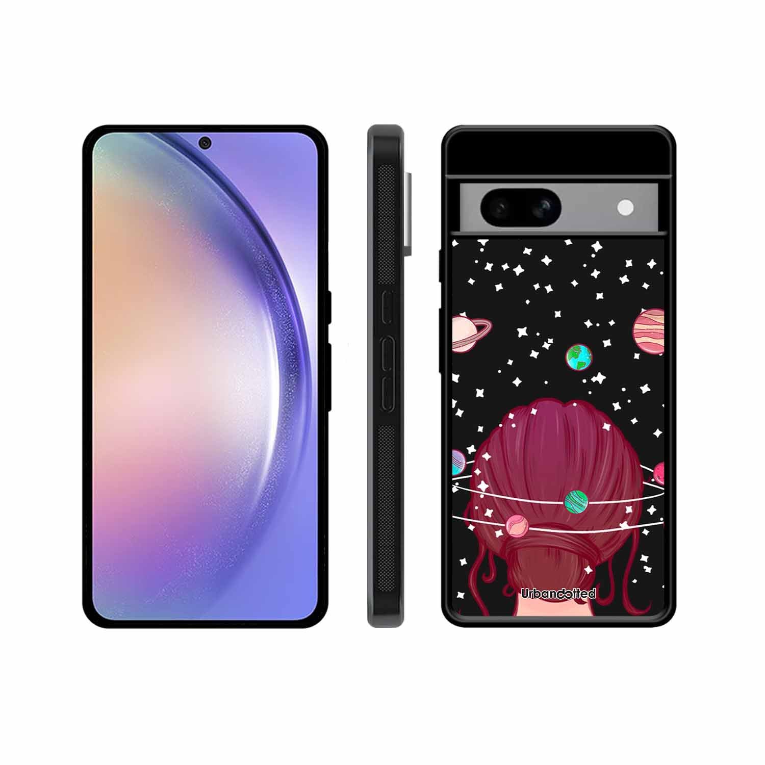 Galactic Hair Space Girl Glass Case For Google Pixel 8A