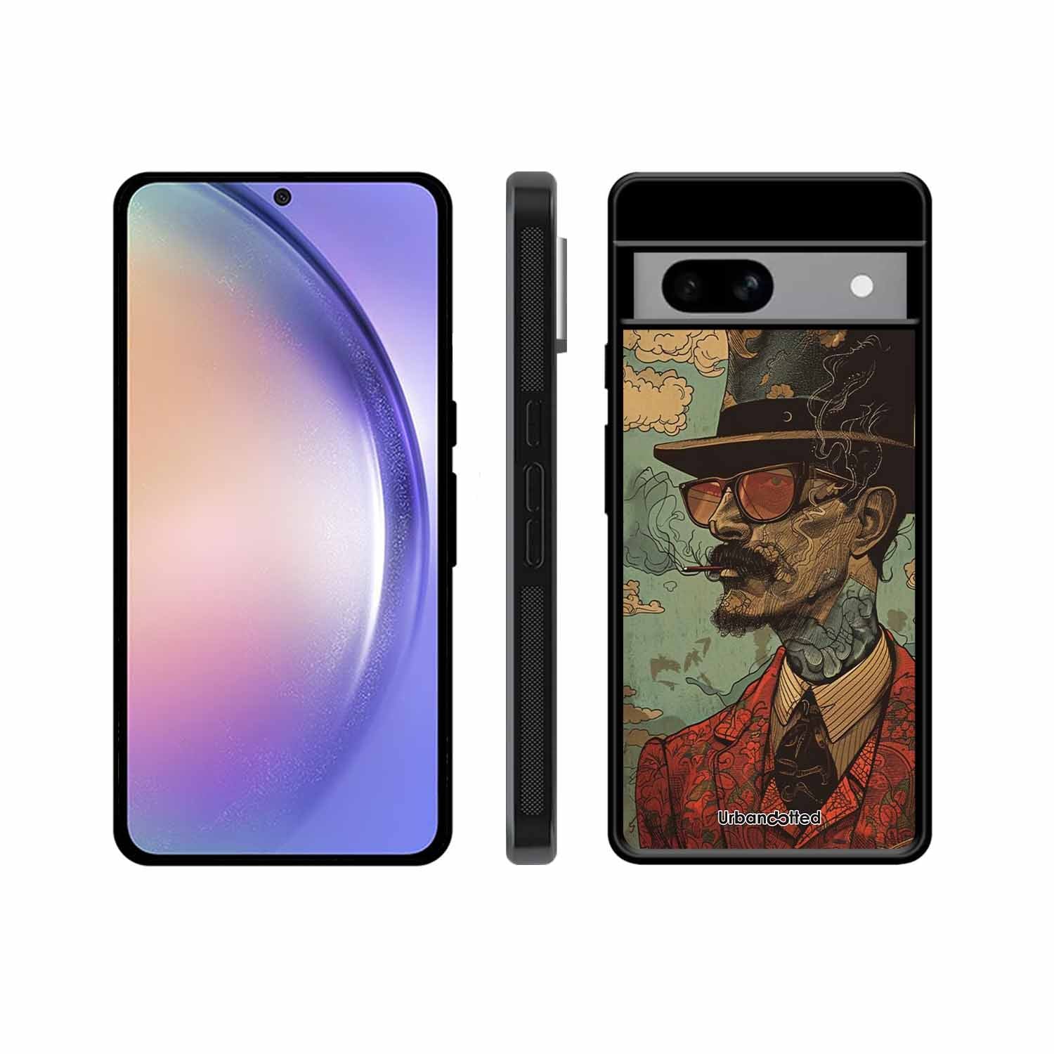 Steampunk Gentleman Smoker Glass Case For Google Pixel 8A