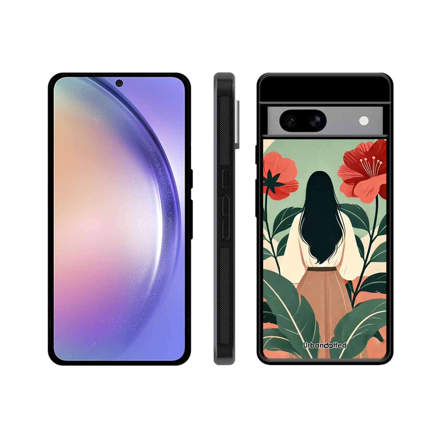 Woman in Floral Garden Glass Case For Google Pixel 8A