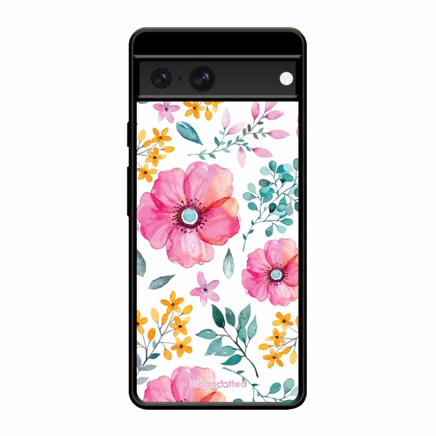 True Blue Wildflower Glass Case For Google Pixel 7