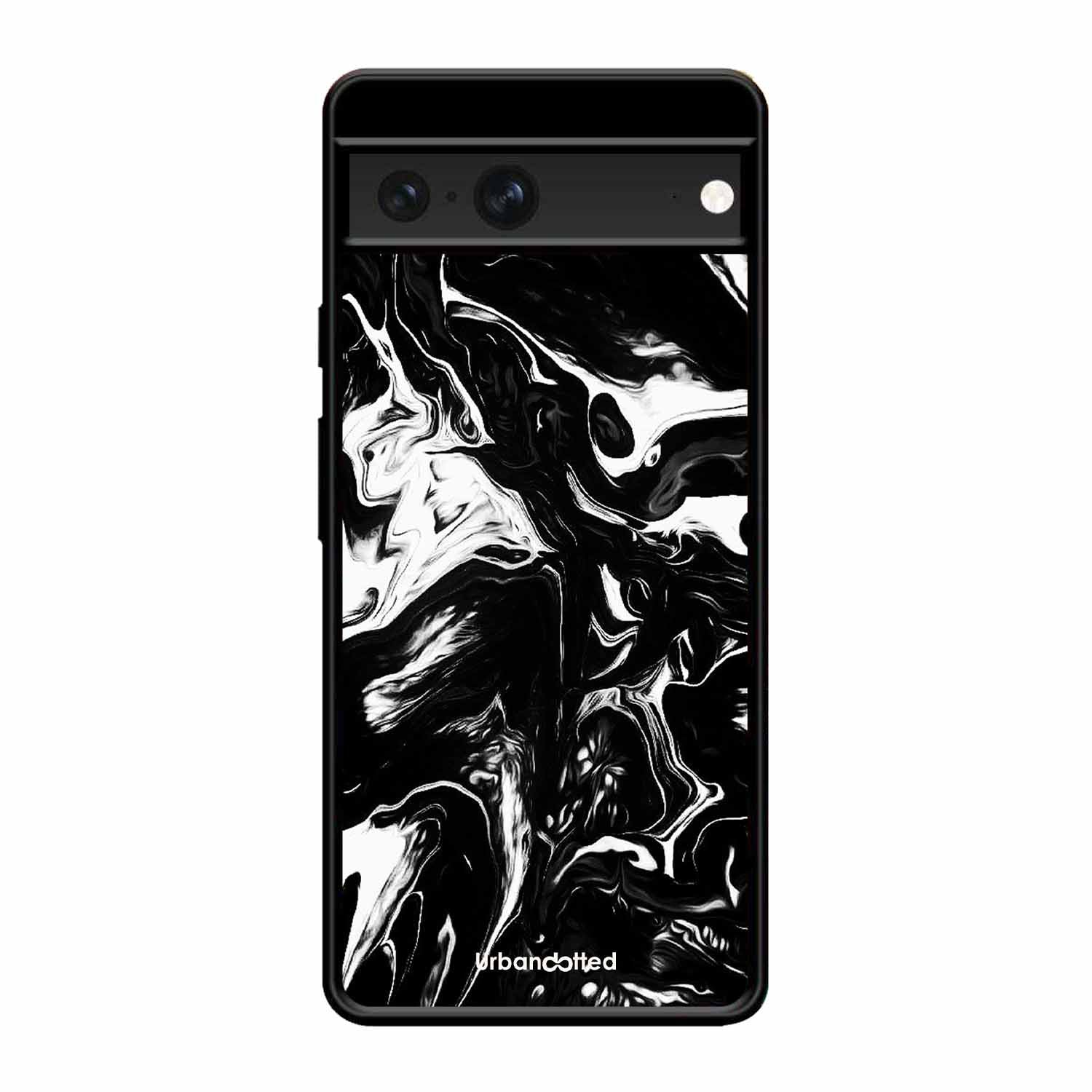 Dark Marble Texture Glass Case For Google Pixel 7