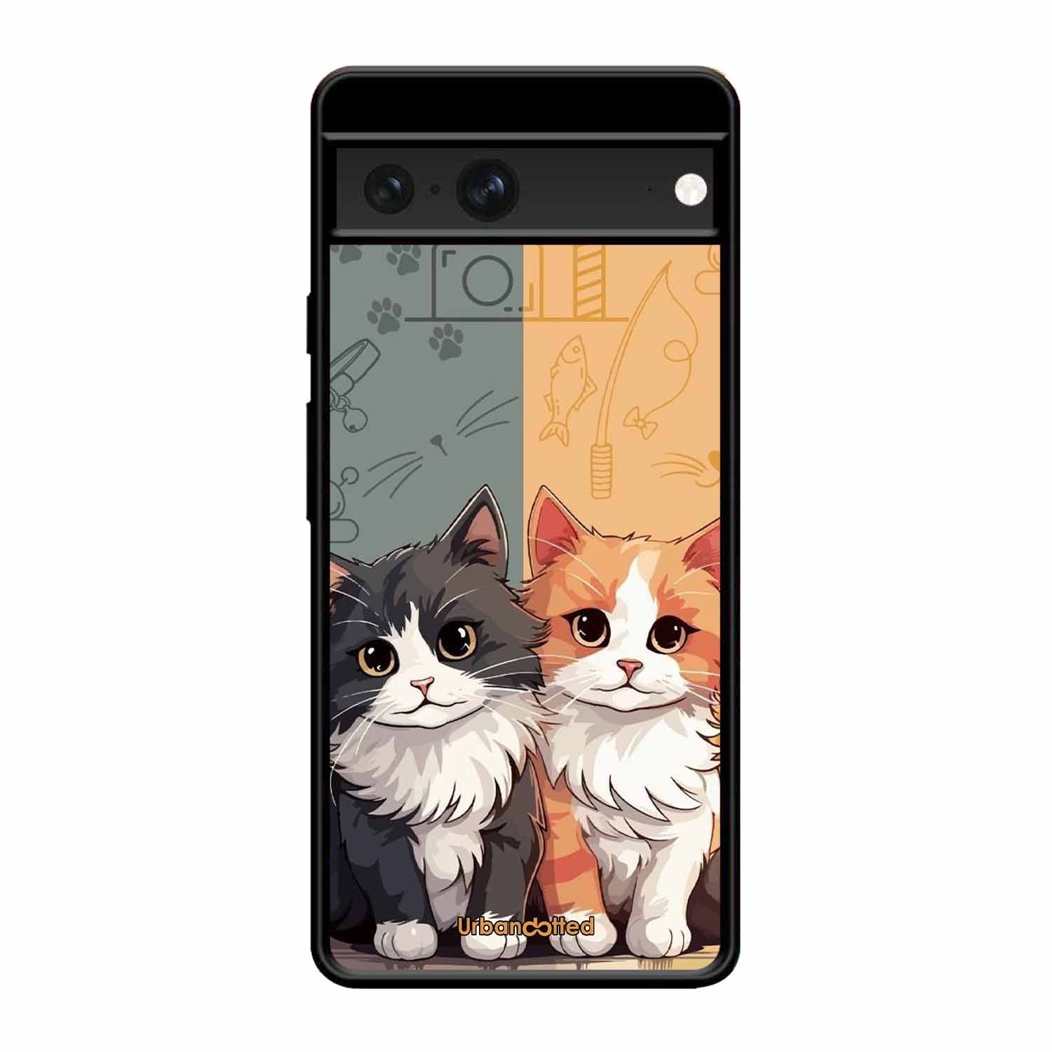 Yin and Yang Cats Glass Case For Google Pixel 7