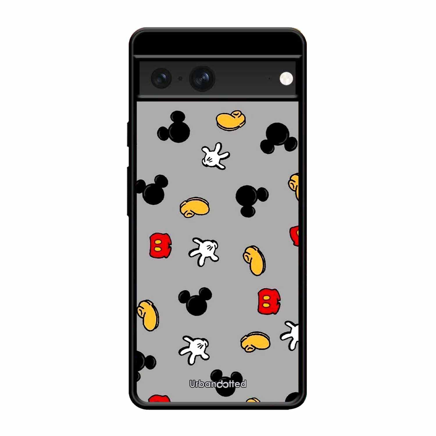 Whimsical Mouse Pattern Glass Case For Google Pixel 7