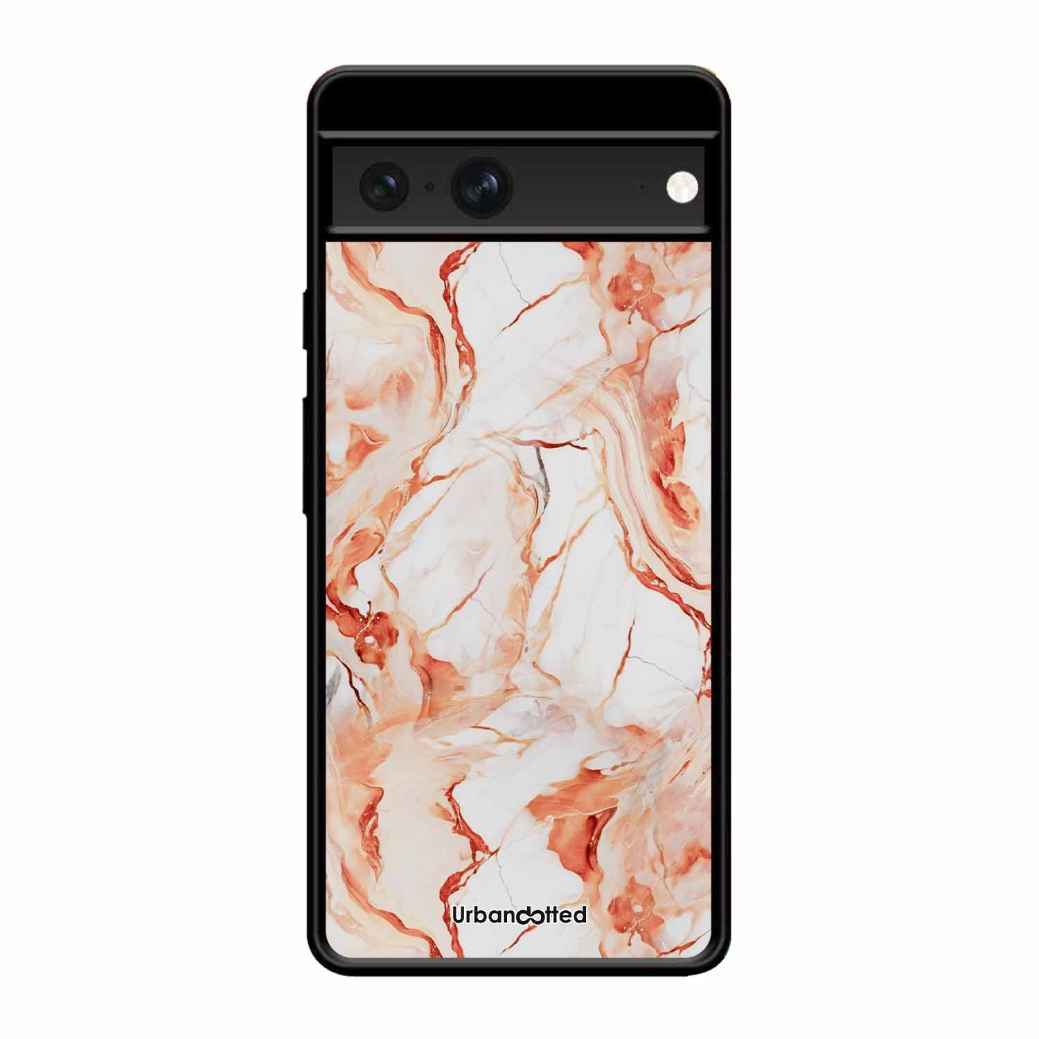 Elegant Rose Gold Veins Glass Case For Google Pixel 7