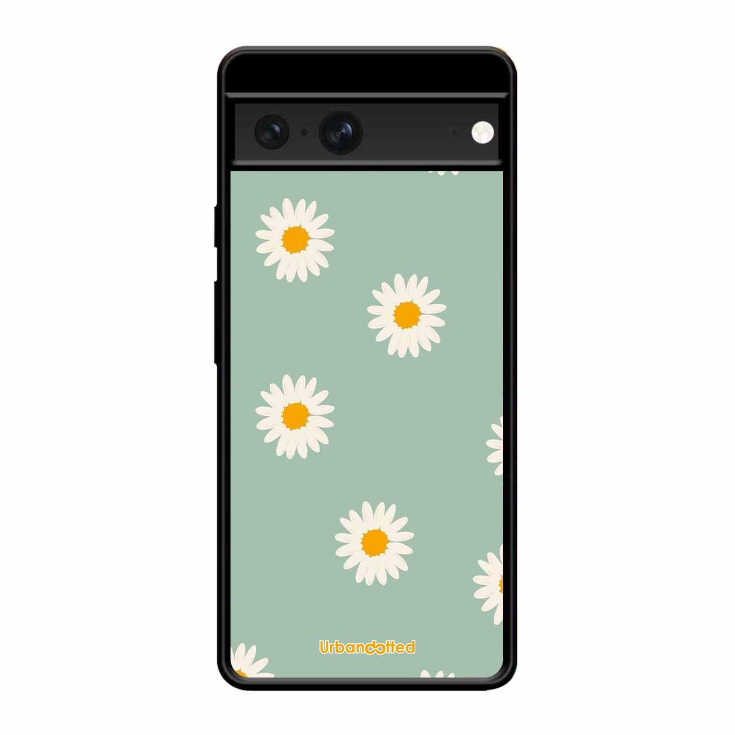 Scattered White Daisies Glass Case For Google Pixel 7