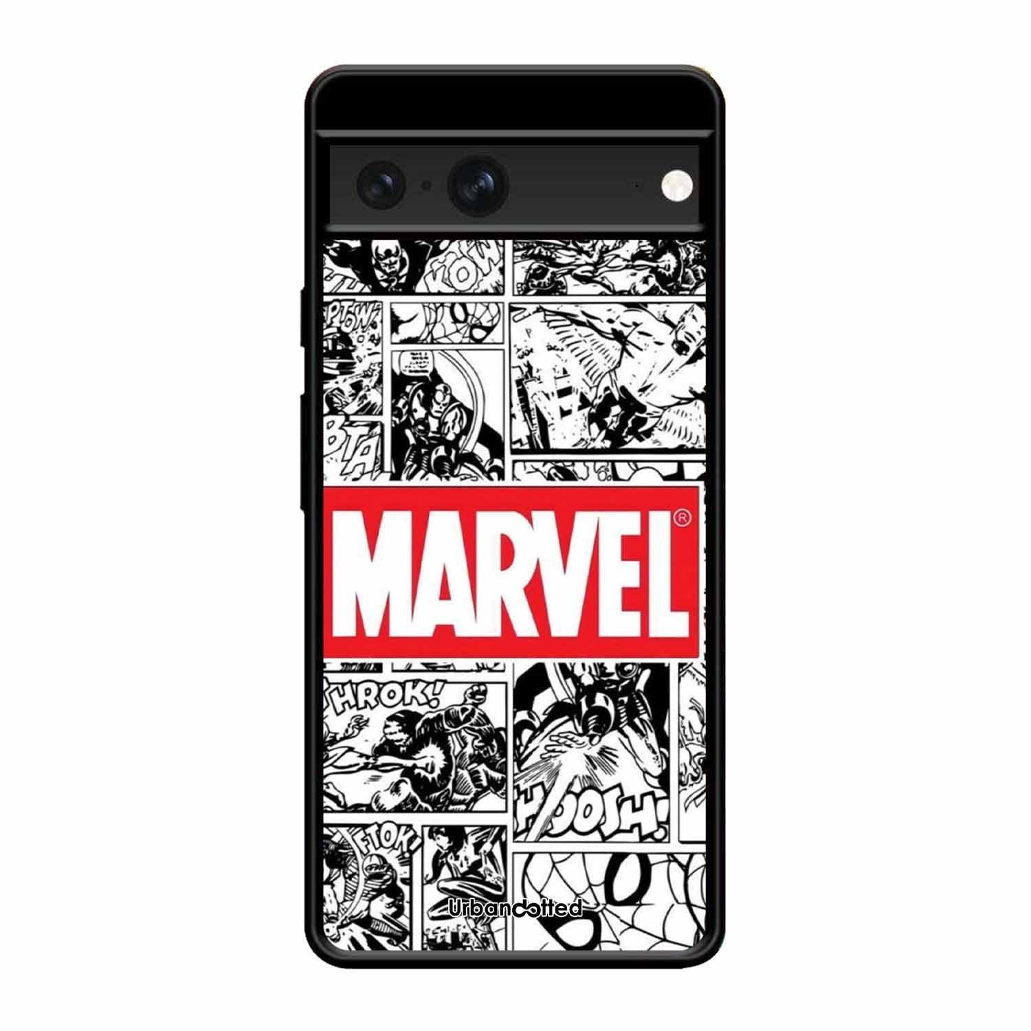 Black and White Comic Book Glass Case For Google Pixel 7