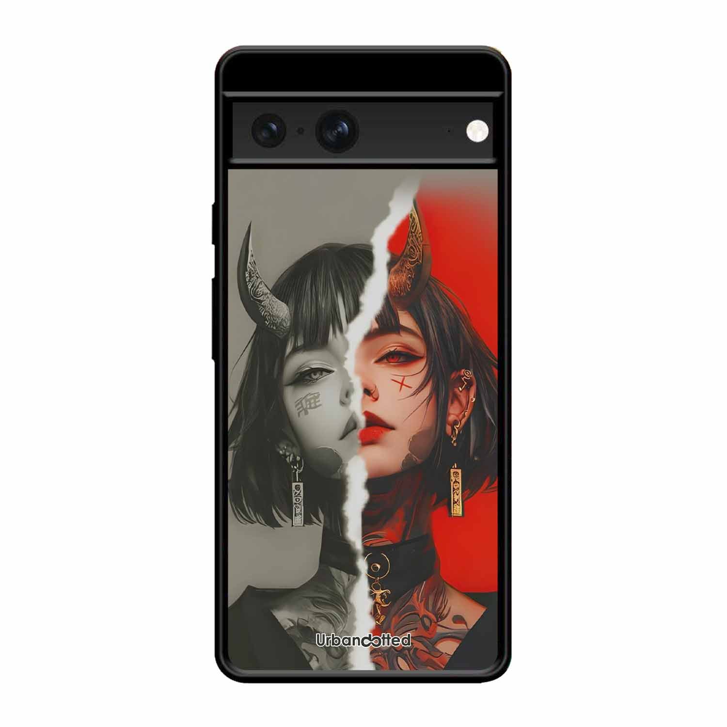 Yin Yang Demon Art Glass Case For Google Pixel 7