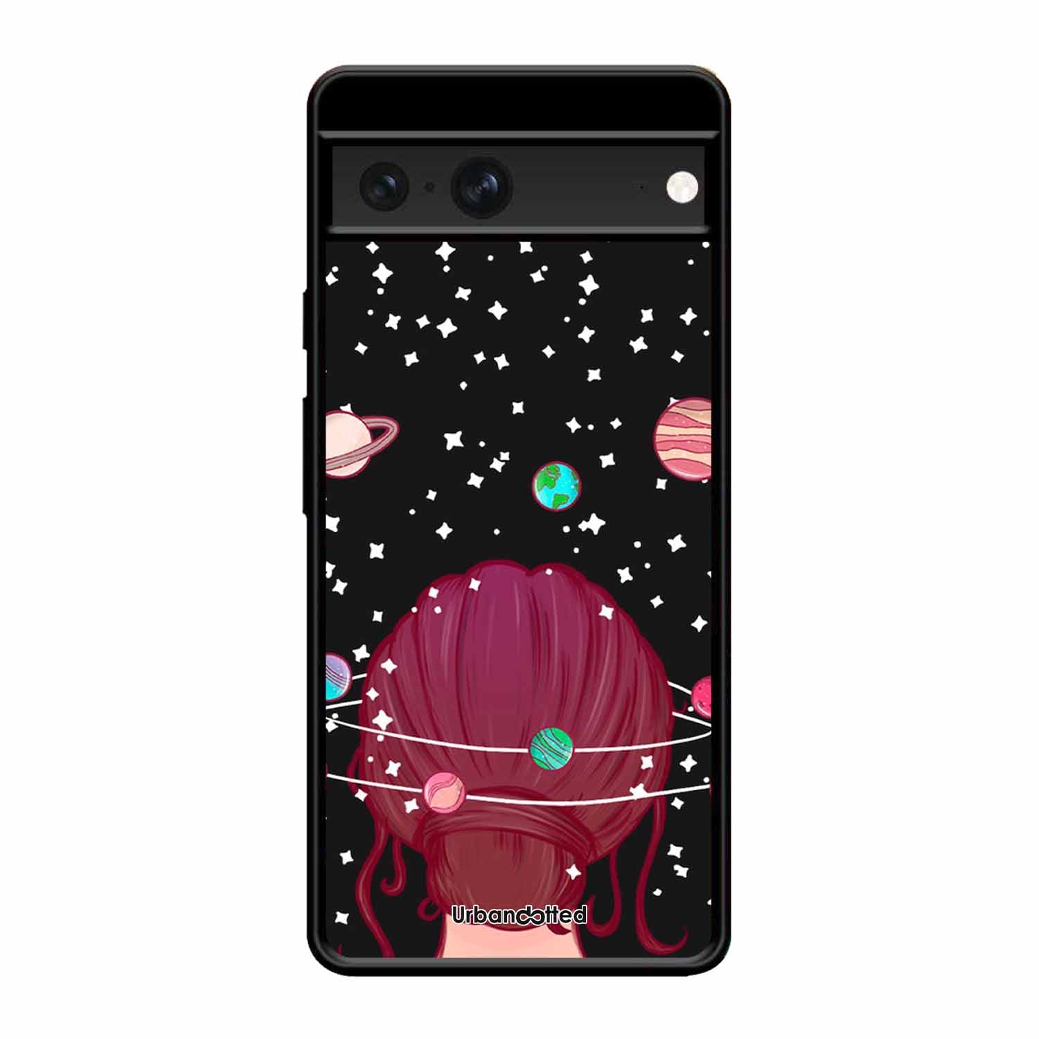 Galactic Hair Space Girl Glass Case For Google Pixel 7