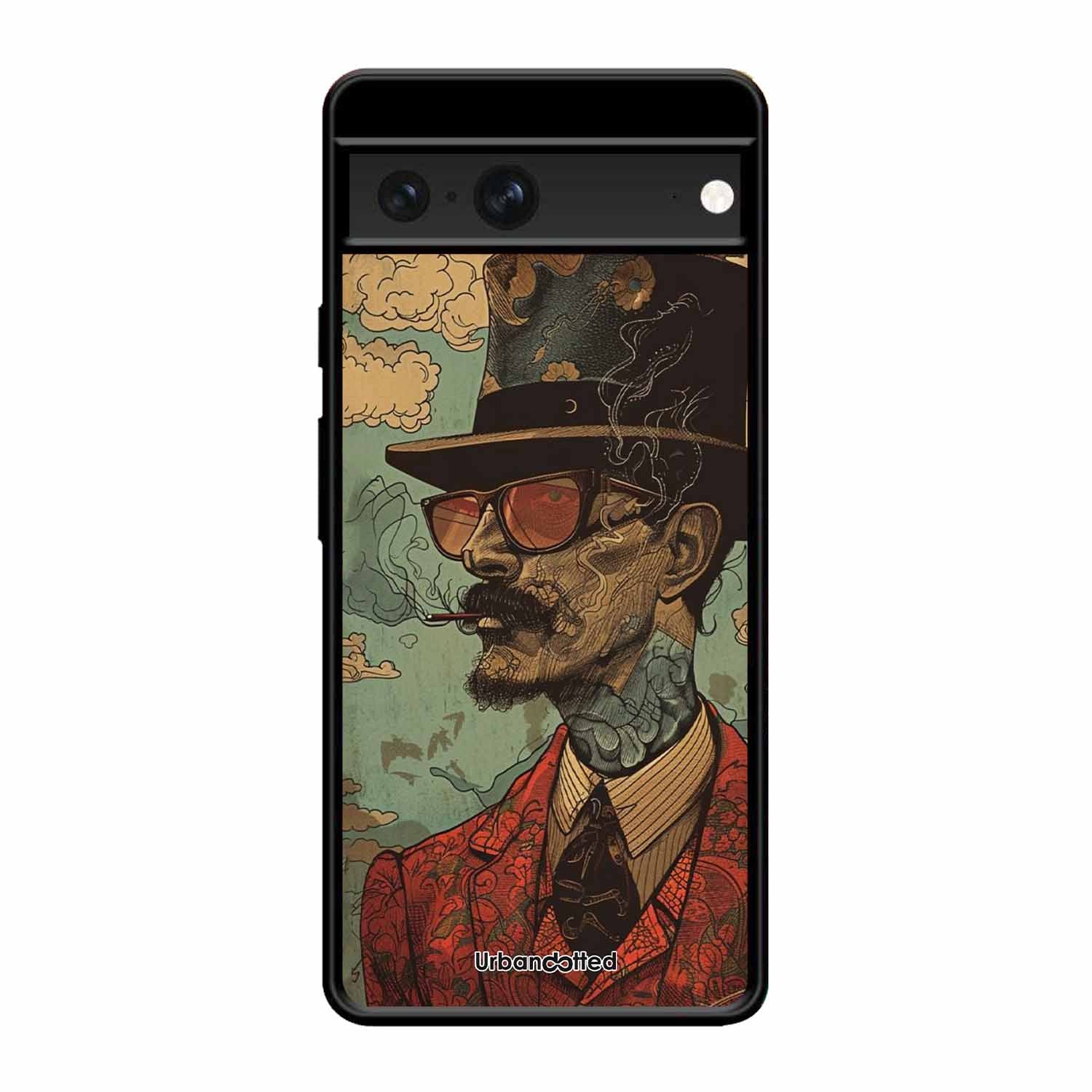 Steampunk Gentleman Smoker Glass Case For Google Pixel 7
