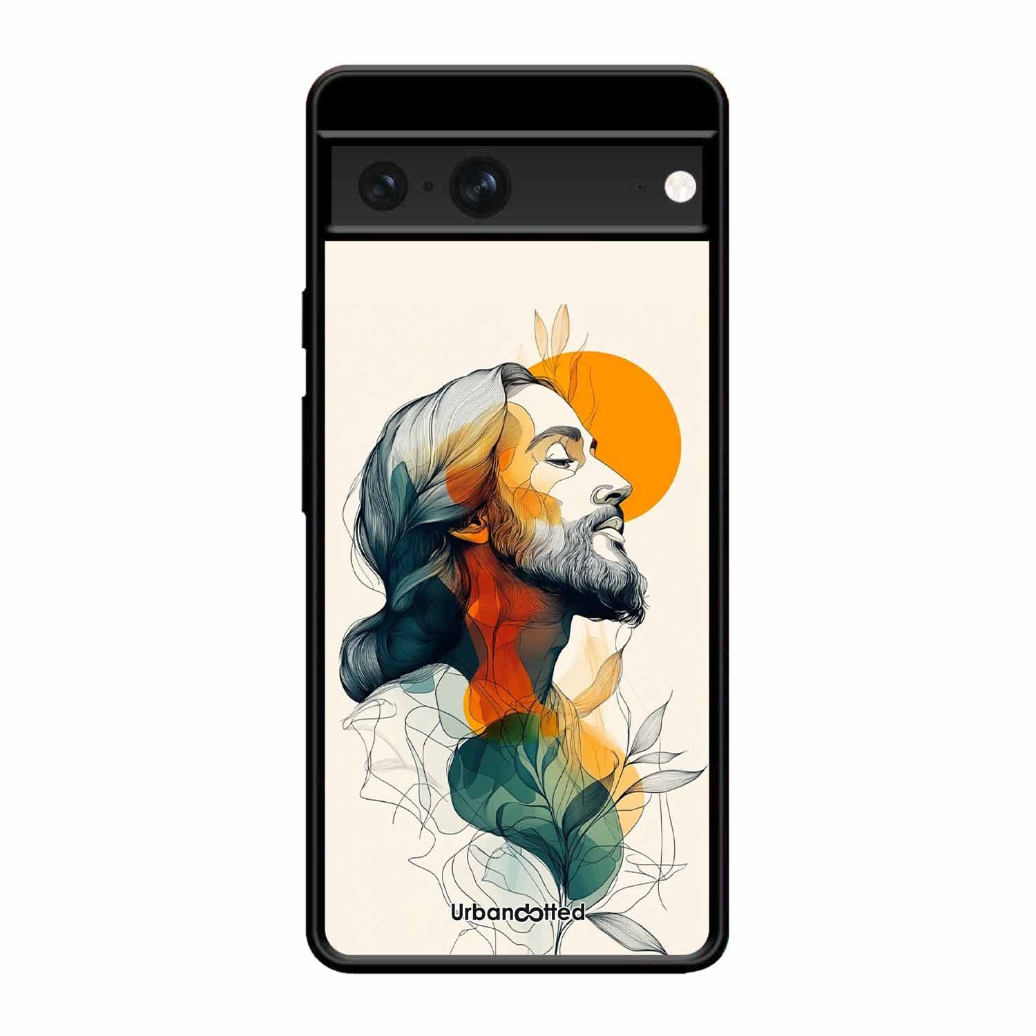 Jesus in Profile Prayer Glass Case For Google Pixel 7