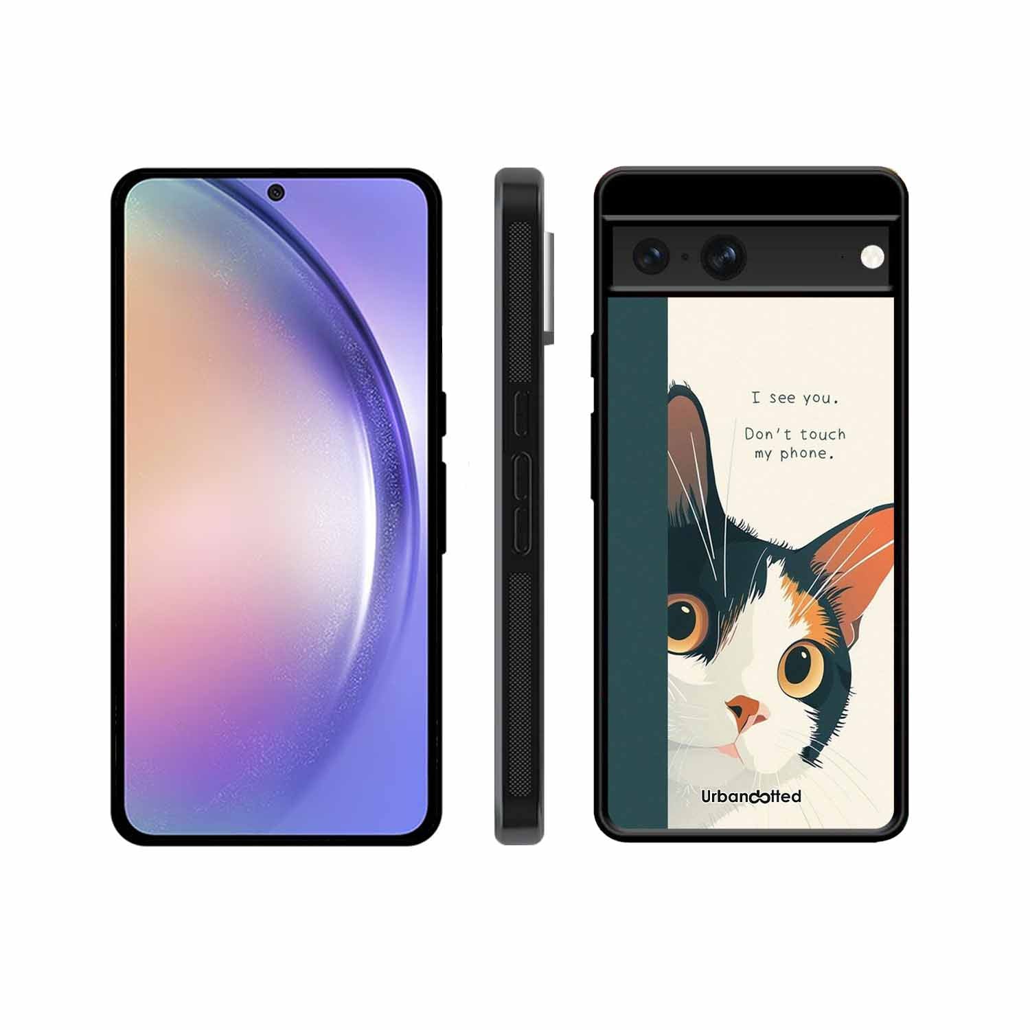 No Touch My Phone Cat Glass Case For Google Pixel 7