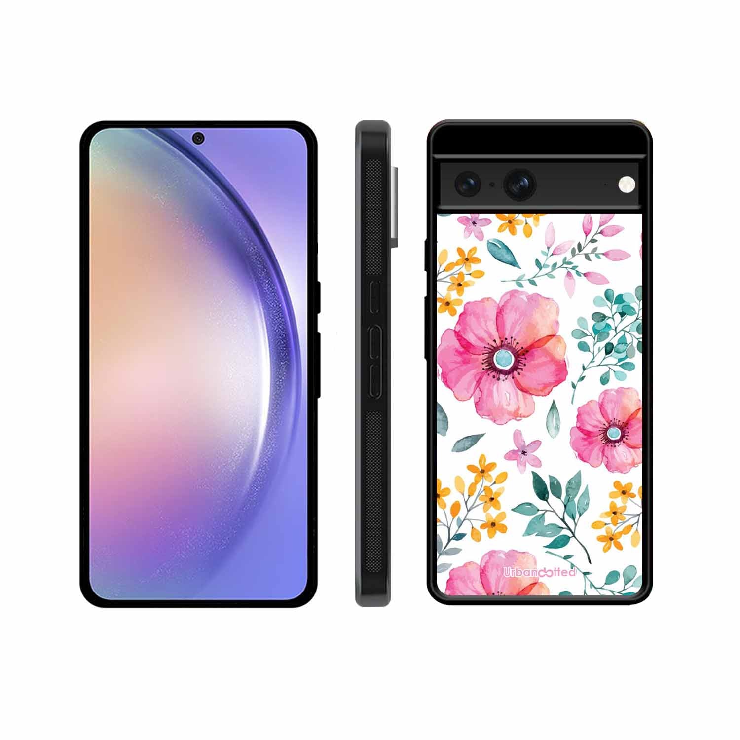 True Blue Wildflower Glass Case For Google Pixel 7