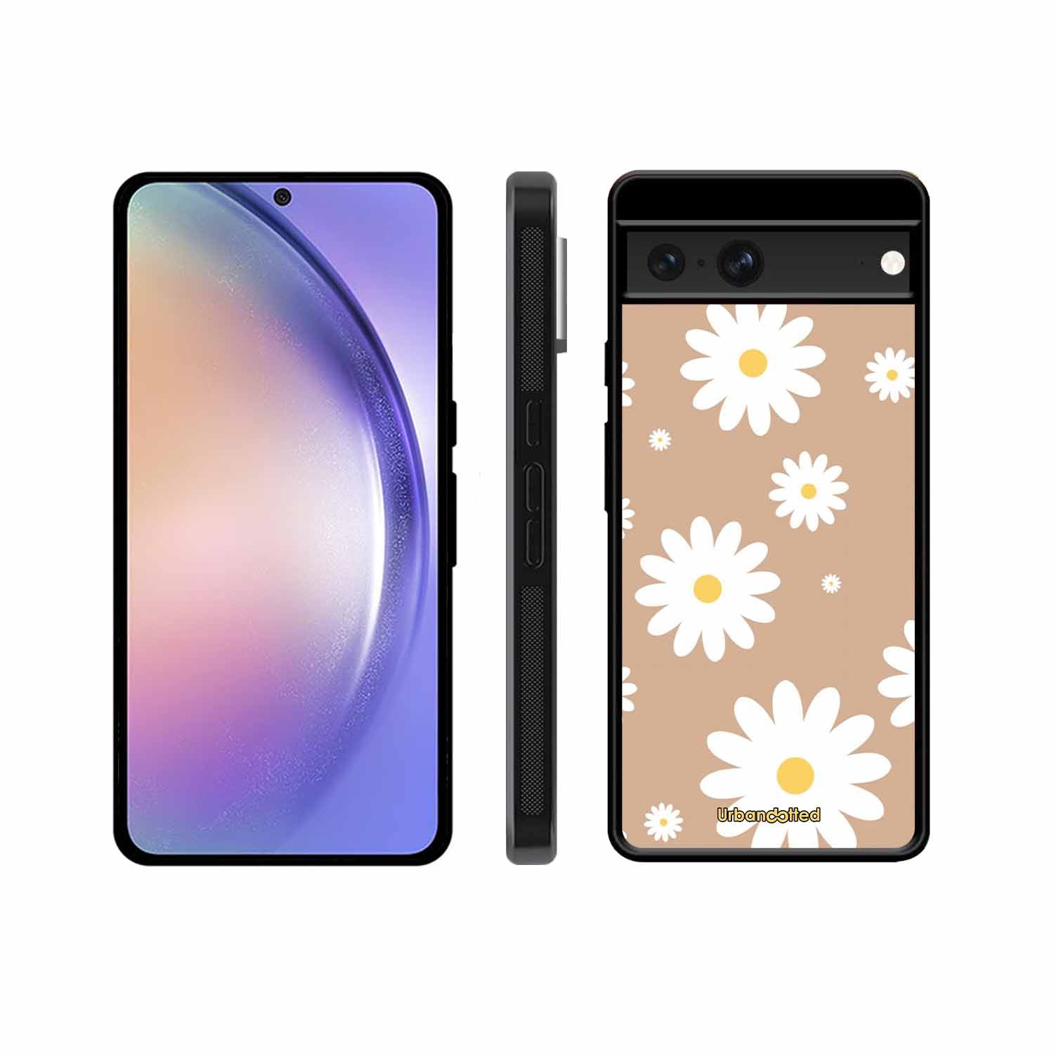 Tan Daisy Field Glass Case For Google Pixel 7