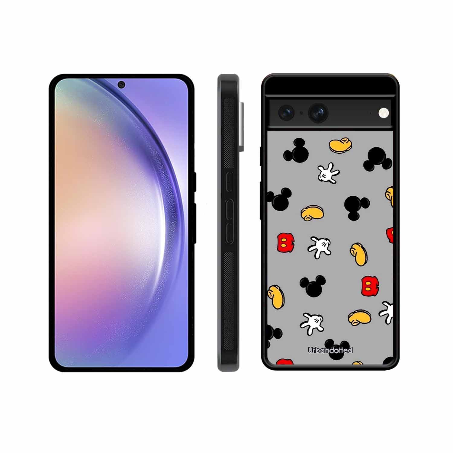 Whimsical Mouse Pattern Glass Case For Google Pixel 7