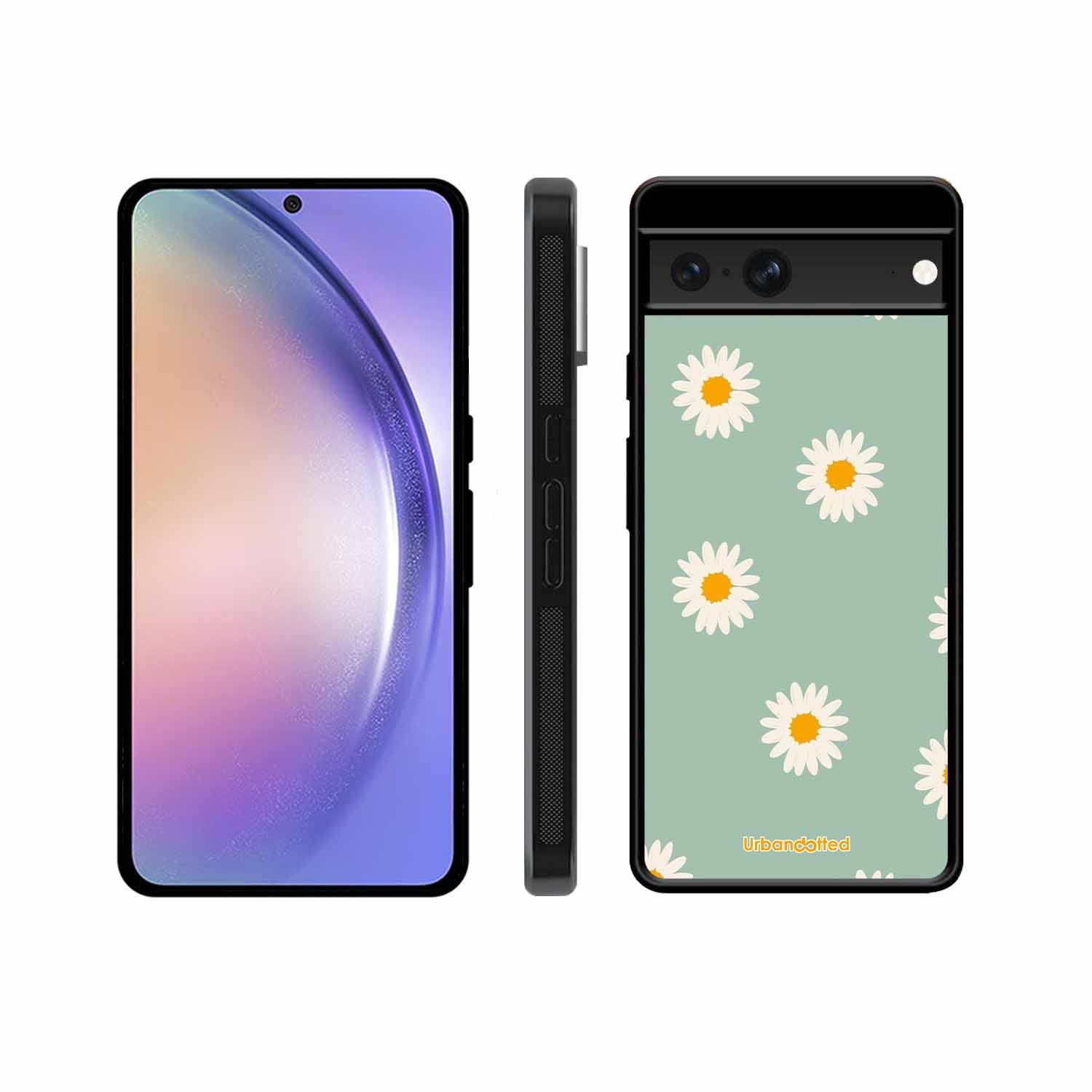 Scattered White Daisies Glass Case For Google Pixel 7