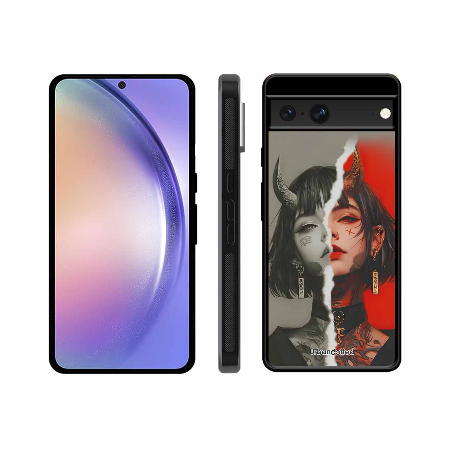 Yin Yang Demon Art Glass Case For Google Pixel 7