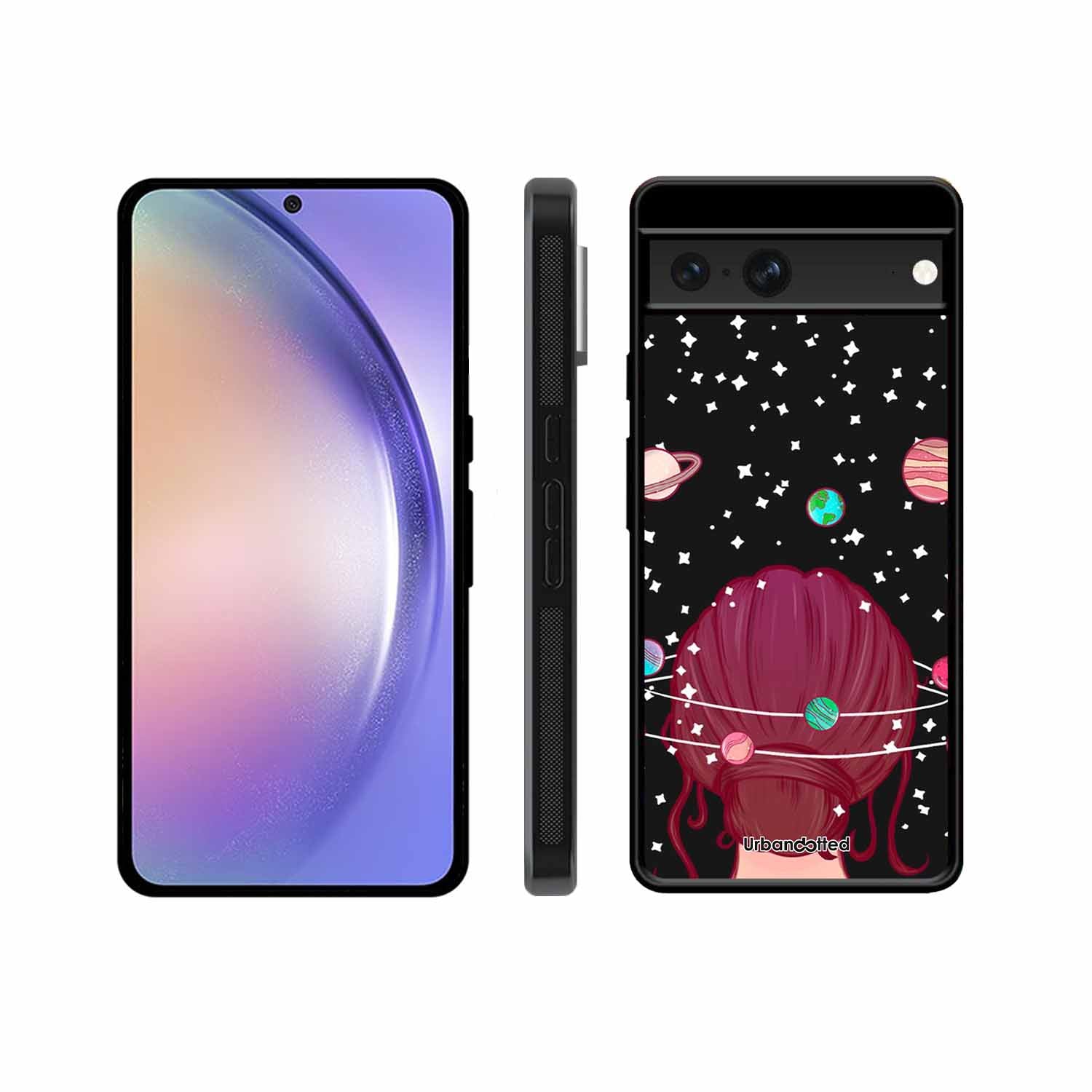 Galactic Hair Space Girl Glass Case For Google Pixel 7