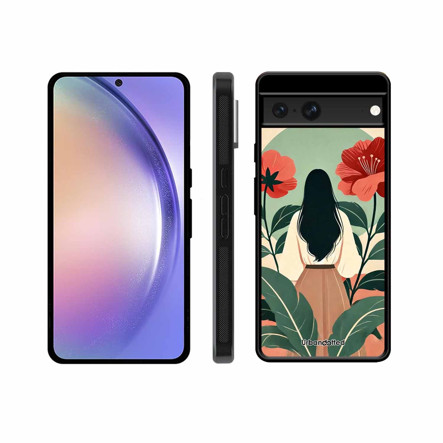 Woman in Floral Garden Glass Case For Google Pixel 7